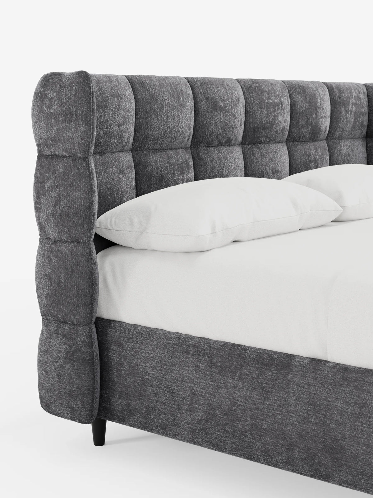 RAGNAR Cama canapé tapizada con arcón y cabecero capitoné envolvente de elegante tejido certificado Oeko-Tex®