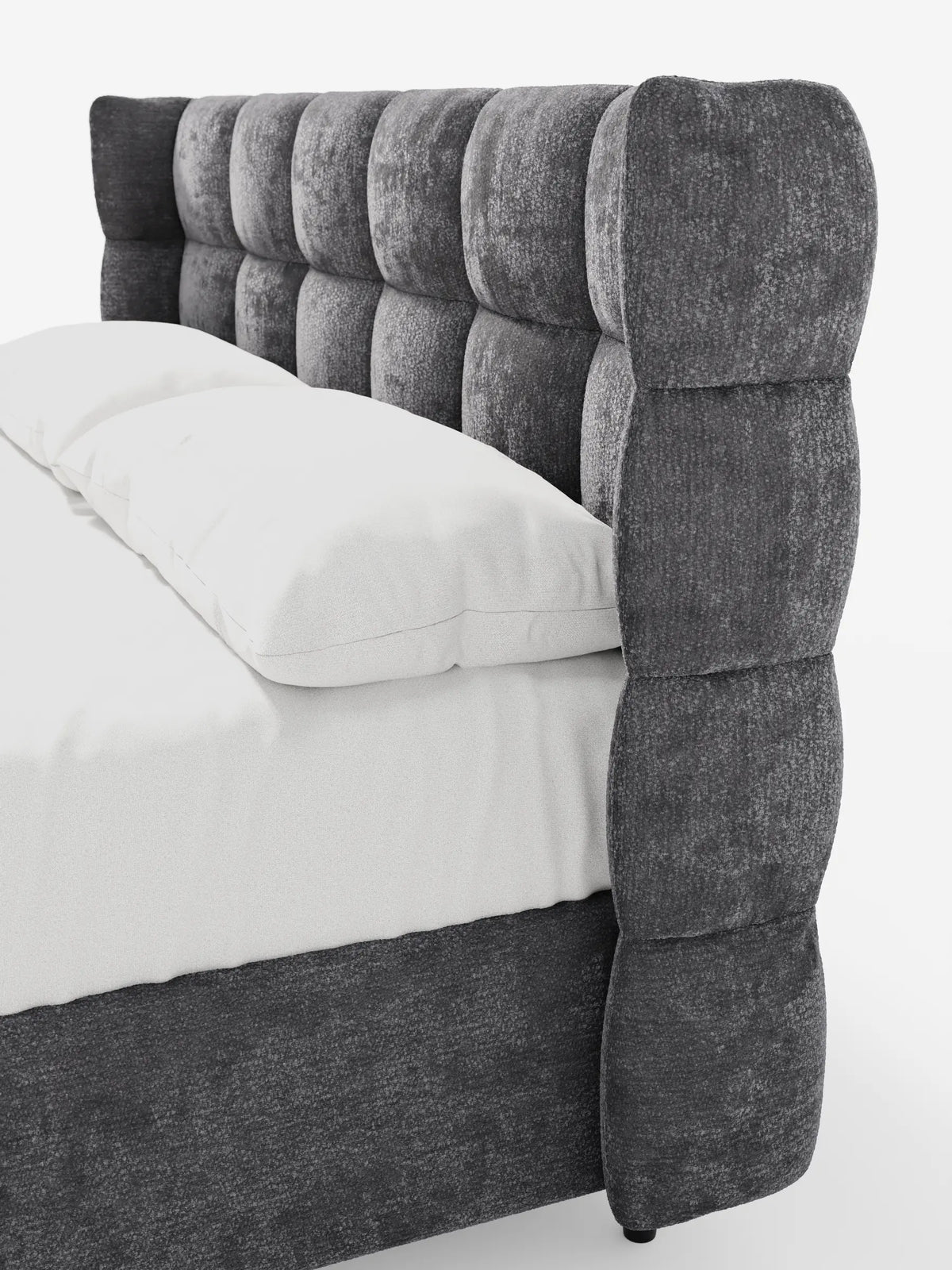 RAGNAR Cama canapé tapizada con arcón y cabecero capitoné envolvente de elegante tejido certificado Oeko-Tex®
