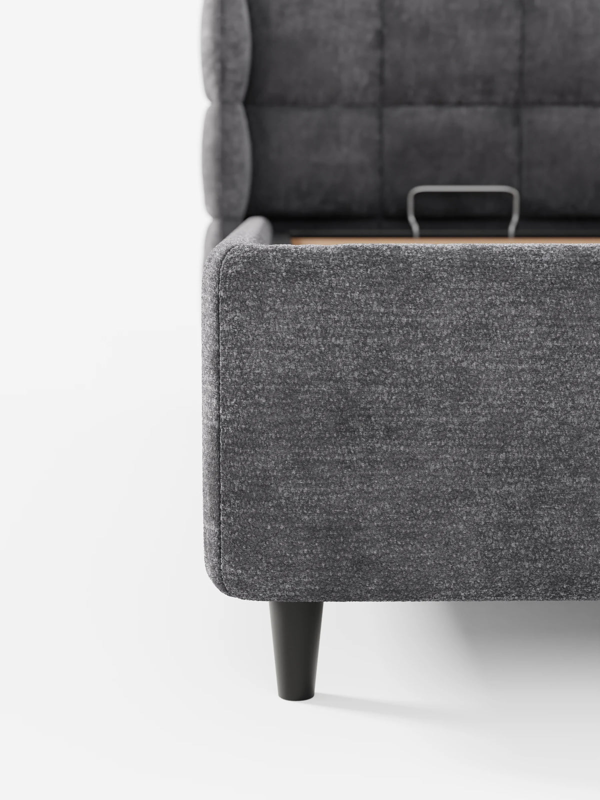 RAGNAR Cama canapé tapizada con arcón y cabecero capitoné envolvente de elegante tejido certificado Oeko-Tex®