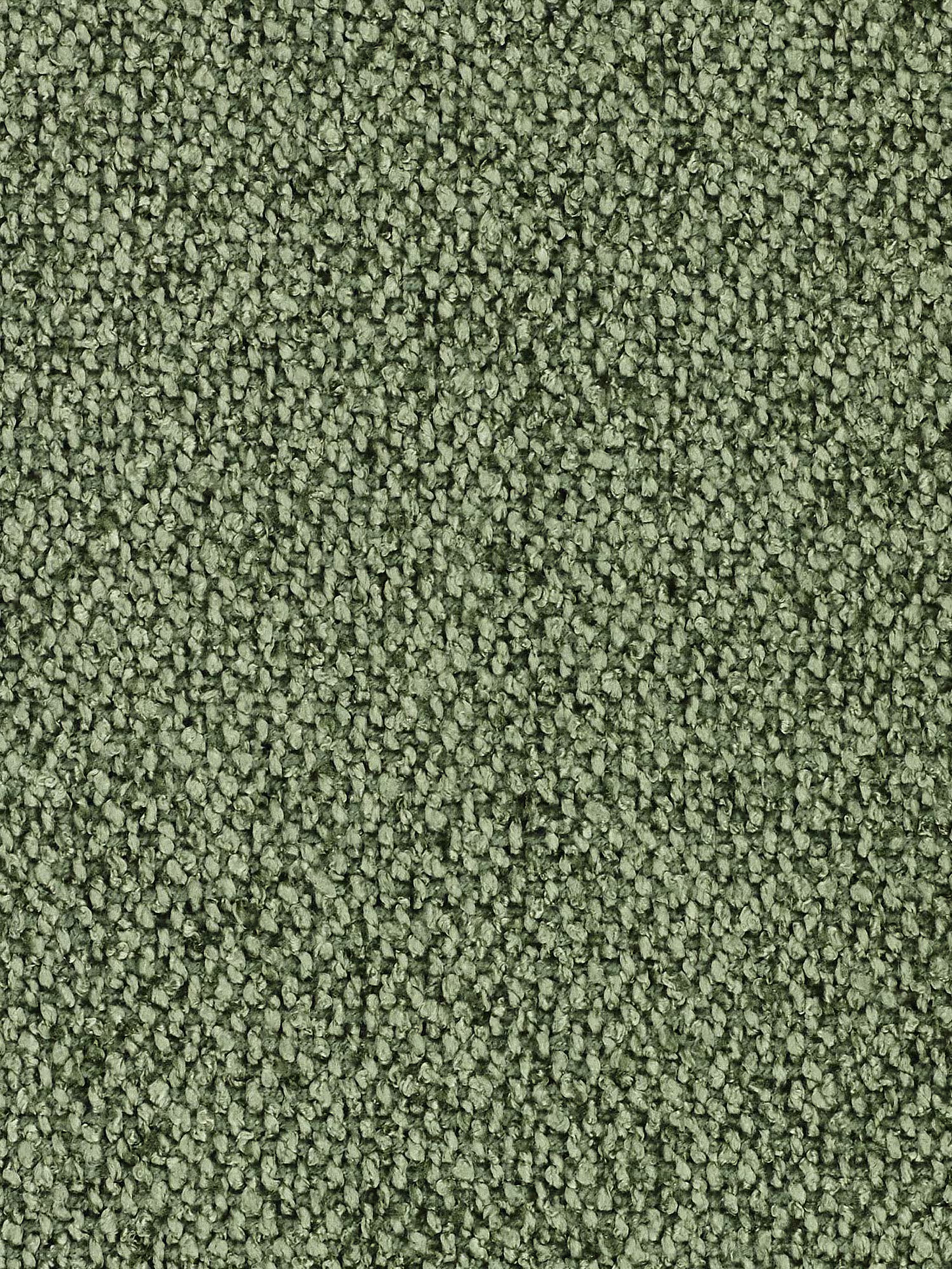 Primo piano di un tappeto verde dalla trama ruvida, caratterizzato da un motivo a riccioli fitti. La superficie appare uniforme, con piccoli anelli arrotondati di filato che conferiscono un aspetto denso e omogeneo all’intera immagine: una scelta ideale per interni arredati con elementi come il divano Orbit con 3 sedute scorrevoli e allungabili in tessuto effetto cotone smacchiabile T33 di Divani.Store.
