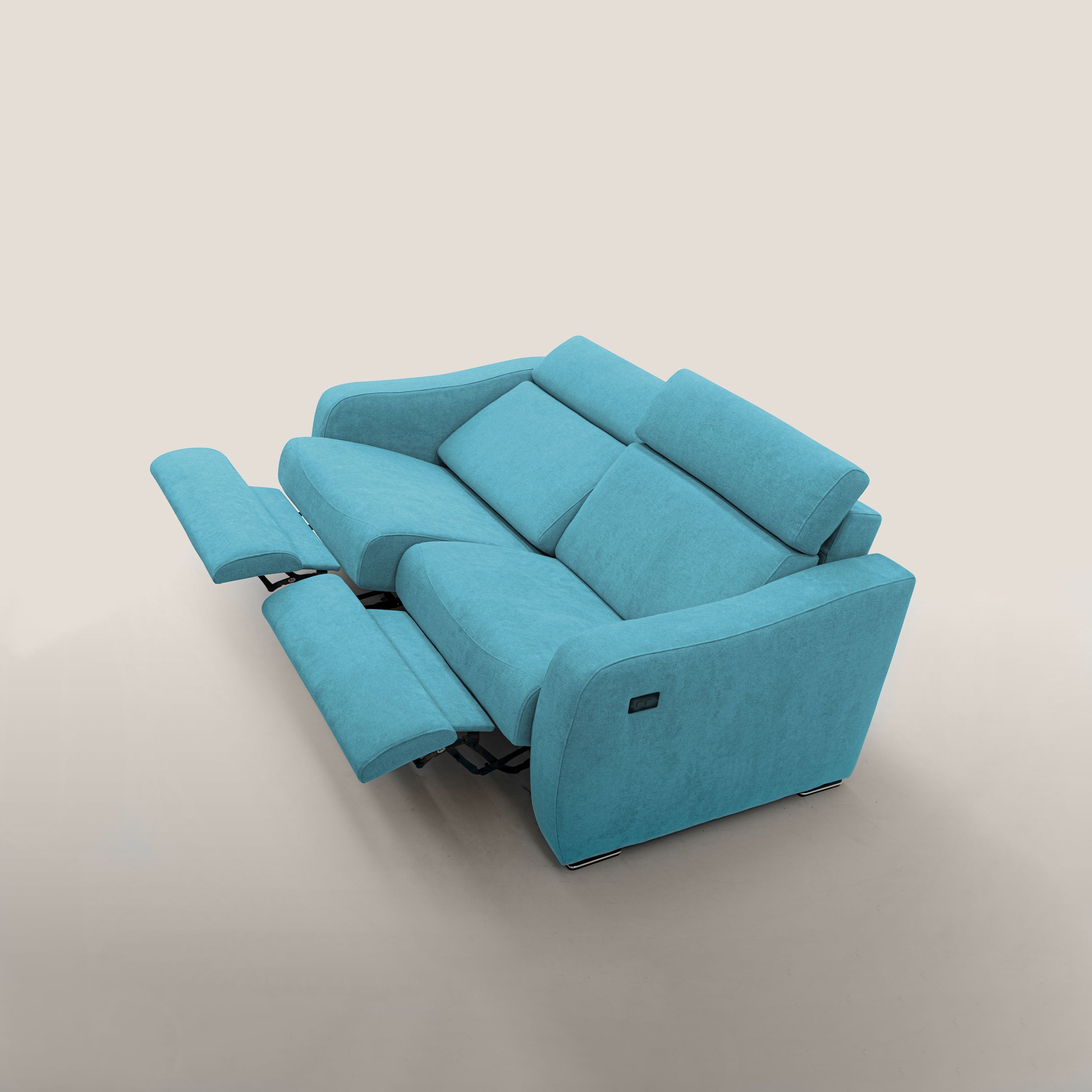 Gummy Divano con meccanismo relax elettrico azzurro - divani.store