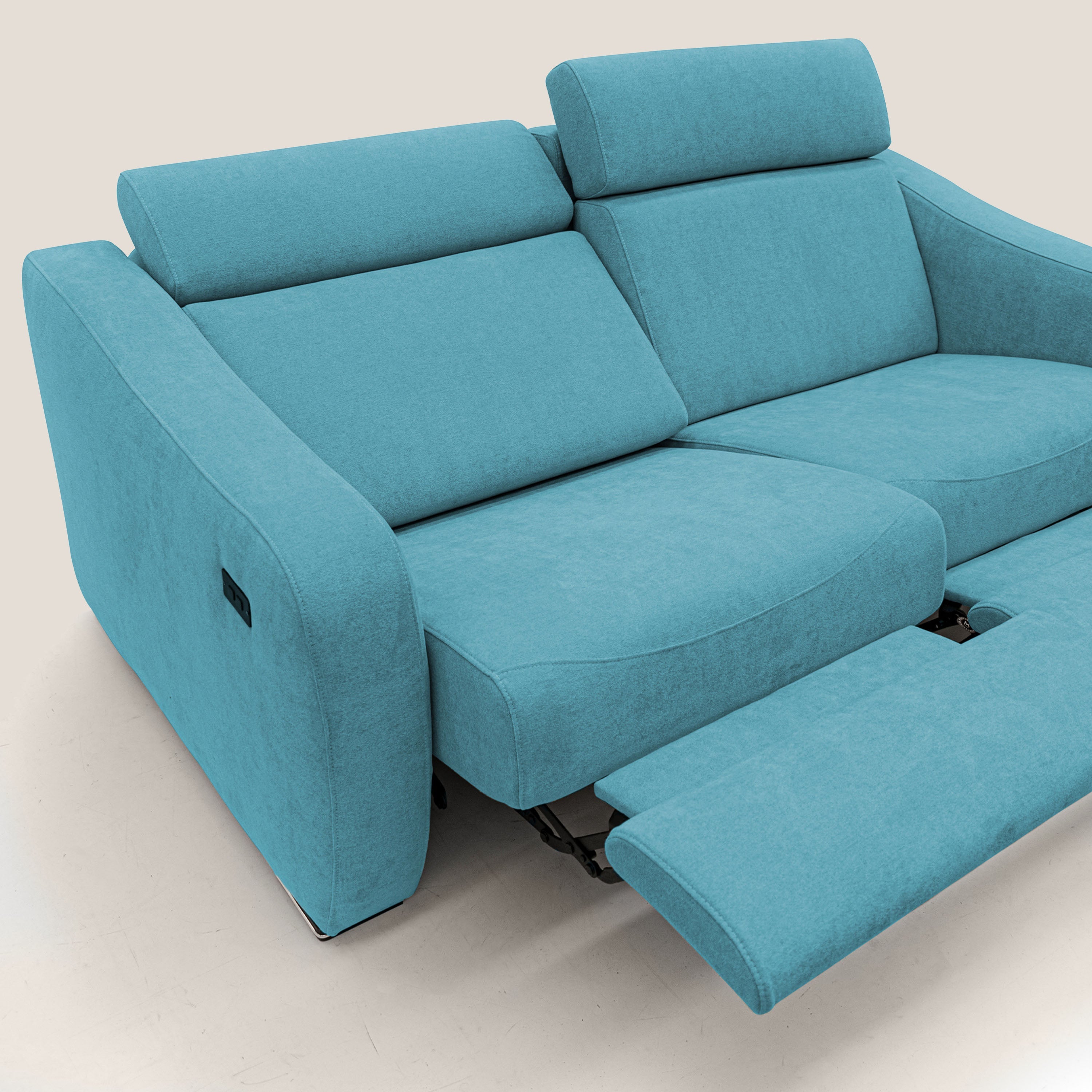 Gummy Divano con meccanismo relax elettrico azzurro - divani.store