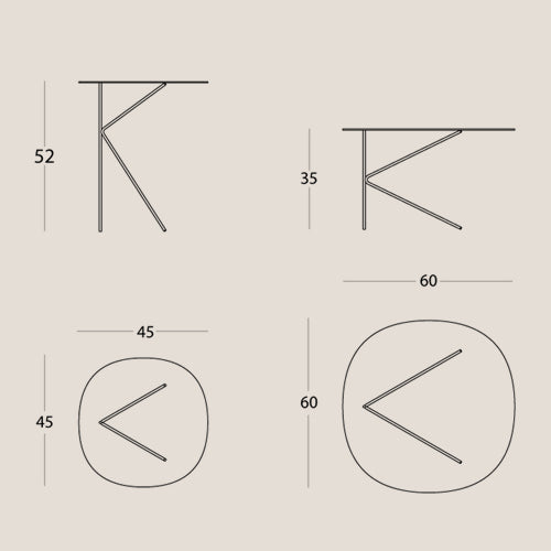 Twin tavolino BASSO rotondo minimale in diverse colorazioni - divani.store