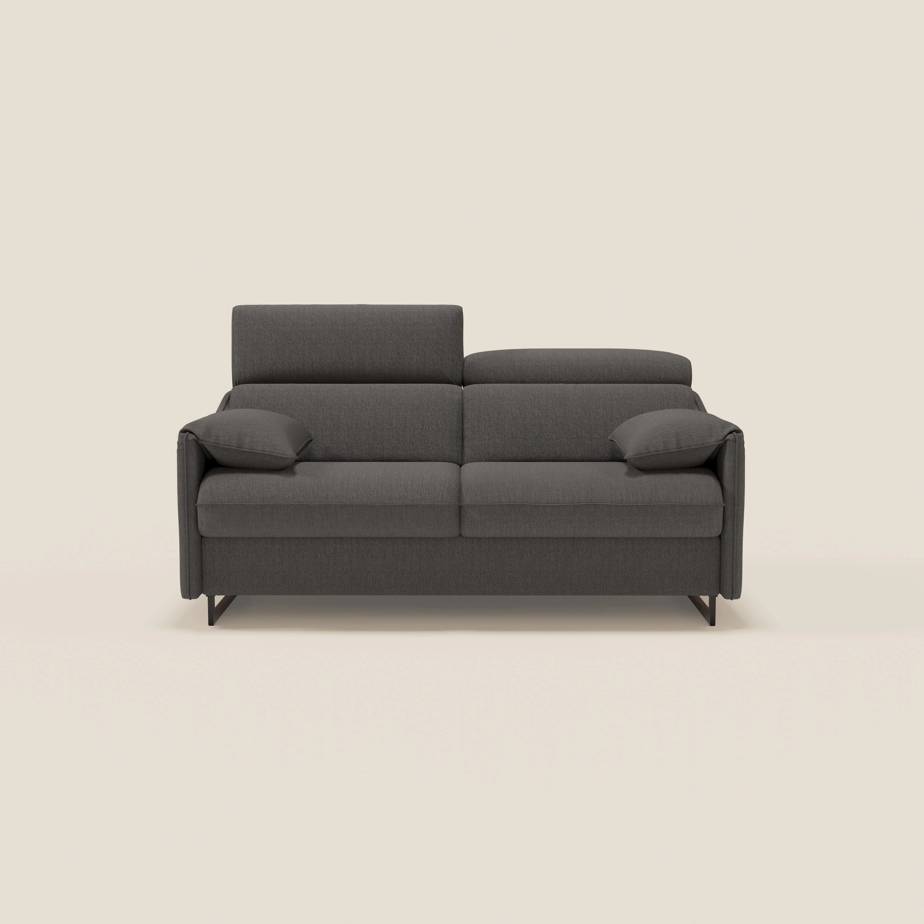 Violetta divano letto materasso H18 cm - poggiatesta reclinabili e braccioli mobili in tessuto impermeabile T13 - divani.store