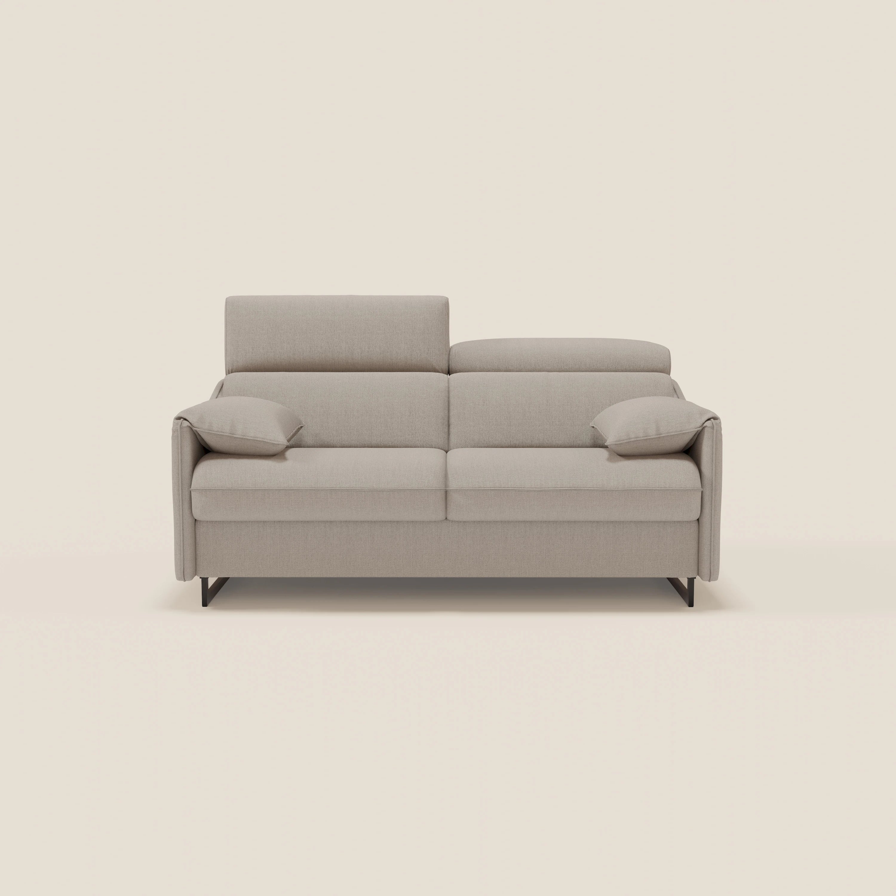 Violetta divano letto materasso H18 cm - poggiatesta reclinabili e braccioli mobili in tessuto impermeabile T13 - divani.store