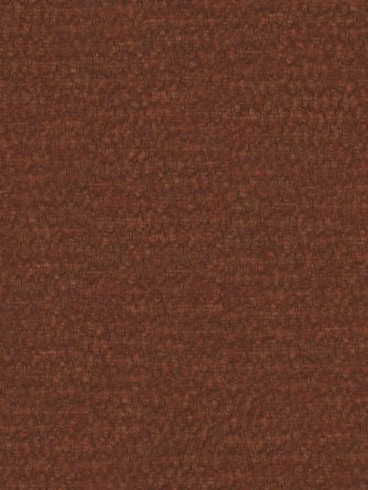 Un primo piano del tessuto certificato Oeko-Tex® utilizzato per il letto imbottito ONYX con contenitore e testiera verticale di Letti.store, che ne mette in risalto la calda tonalità marrone-rossastra e la lavorazione di alta qualità. La superficie presenta una trama uniforme e fitta, con anelli leggermente in rilievo e fibre visibili su tutta la superficie, offrendo una sensazione al tatto raffinata senza motivi o elementi distintivi.