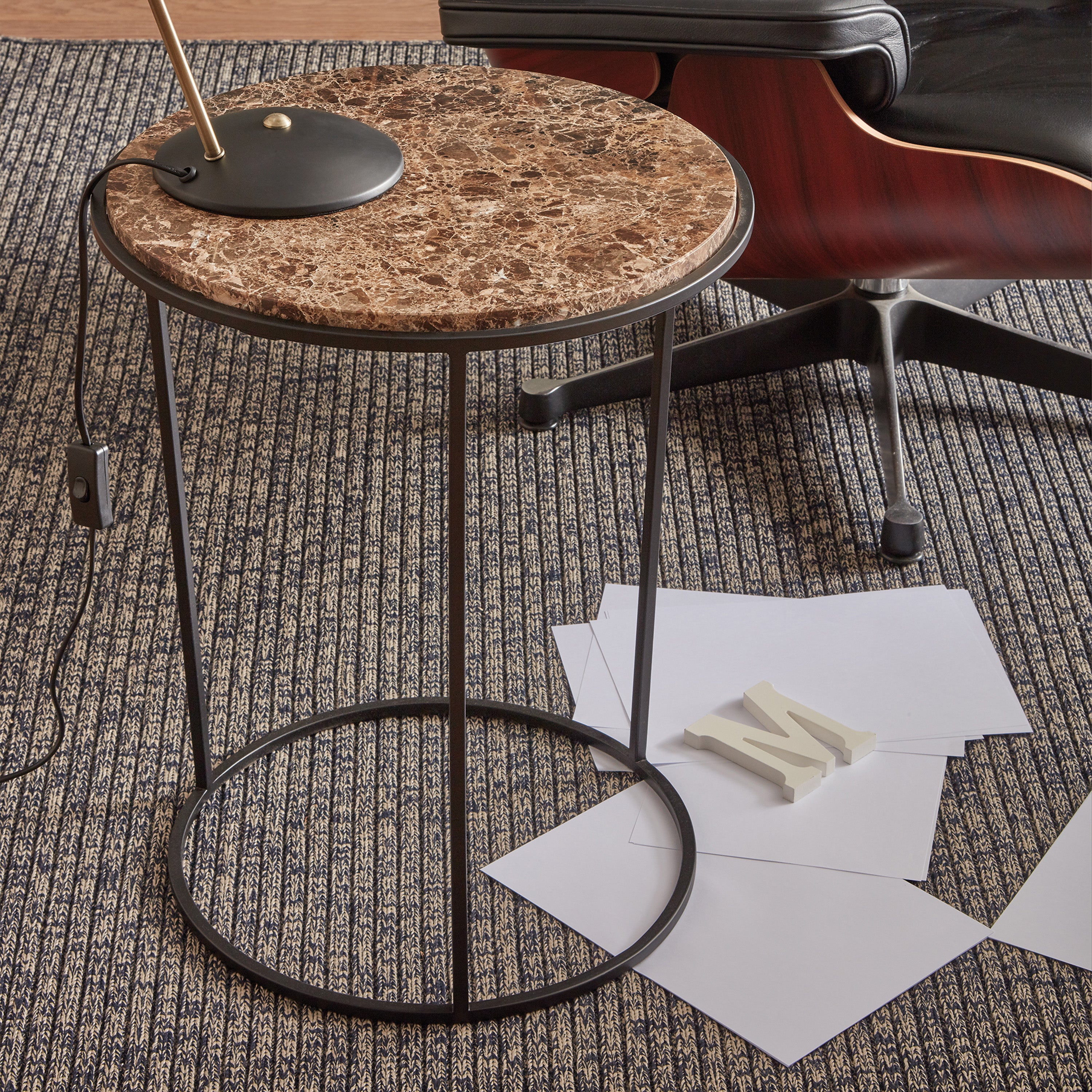 Costance tavolino rotondo con piano in marmo emperador - divani.store