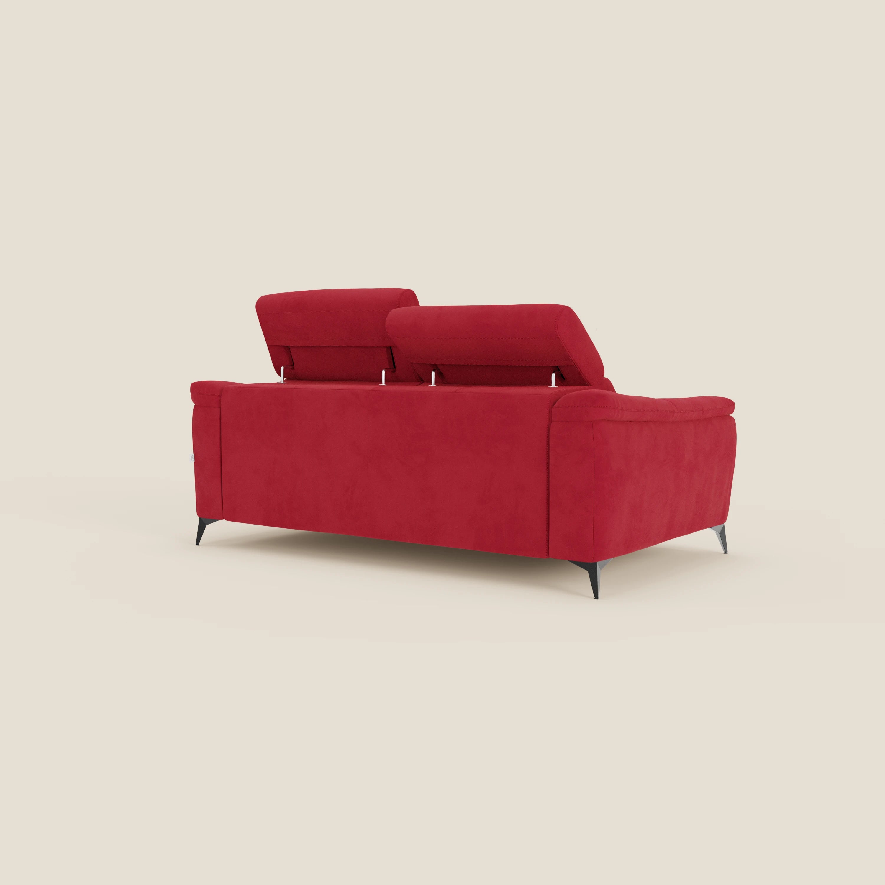 Arcos Canapé 3 places - pieds hauts et têtières inclinables en microfibre imperméable T11 rouge