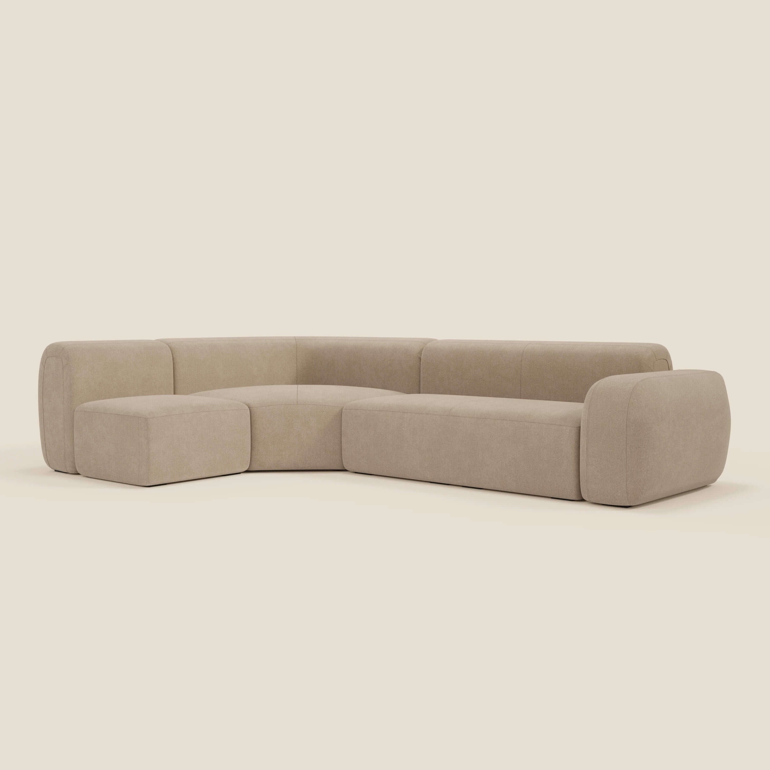 BonBon divano angolare componibile e modulare - tessuto smacchiabile T23 beige