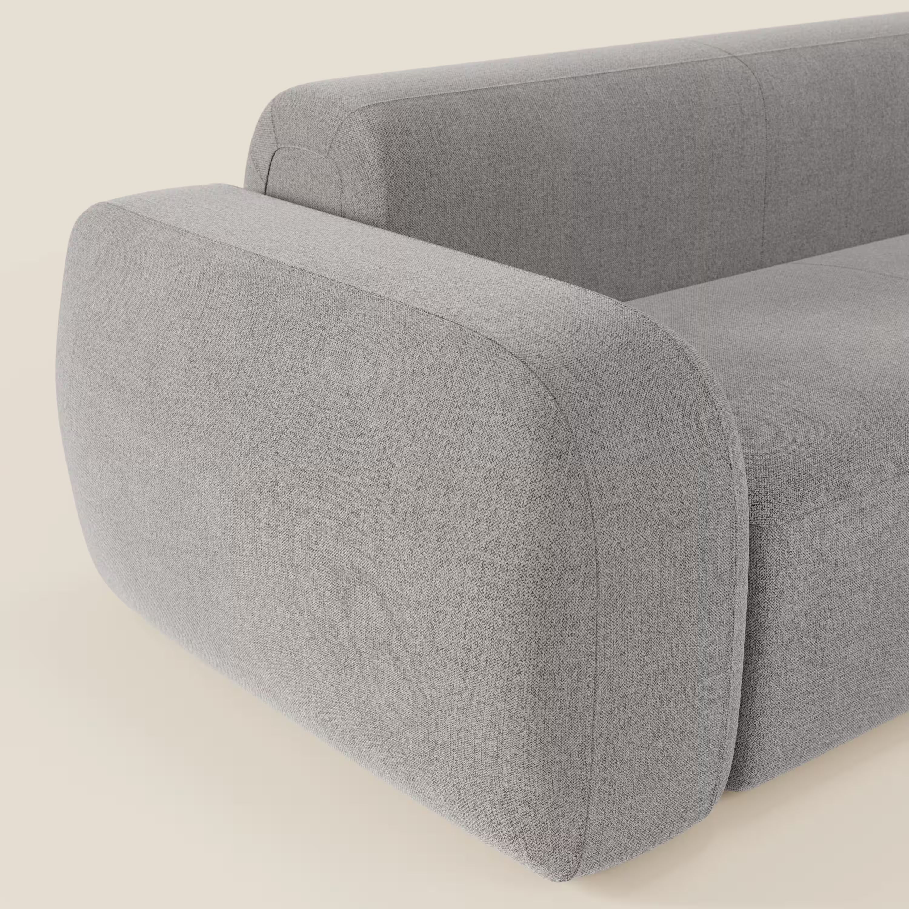 BonBon Ecksofa, modular und kombinierbar – abwaschbarer Stoff T23 grau