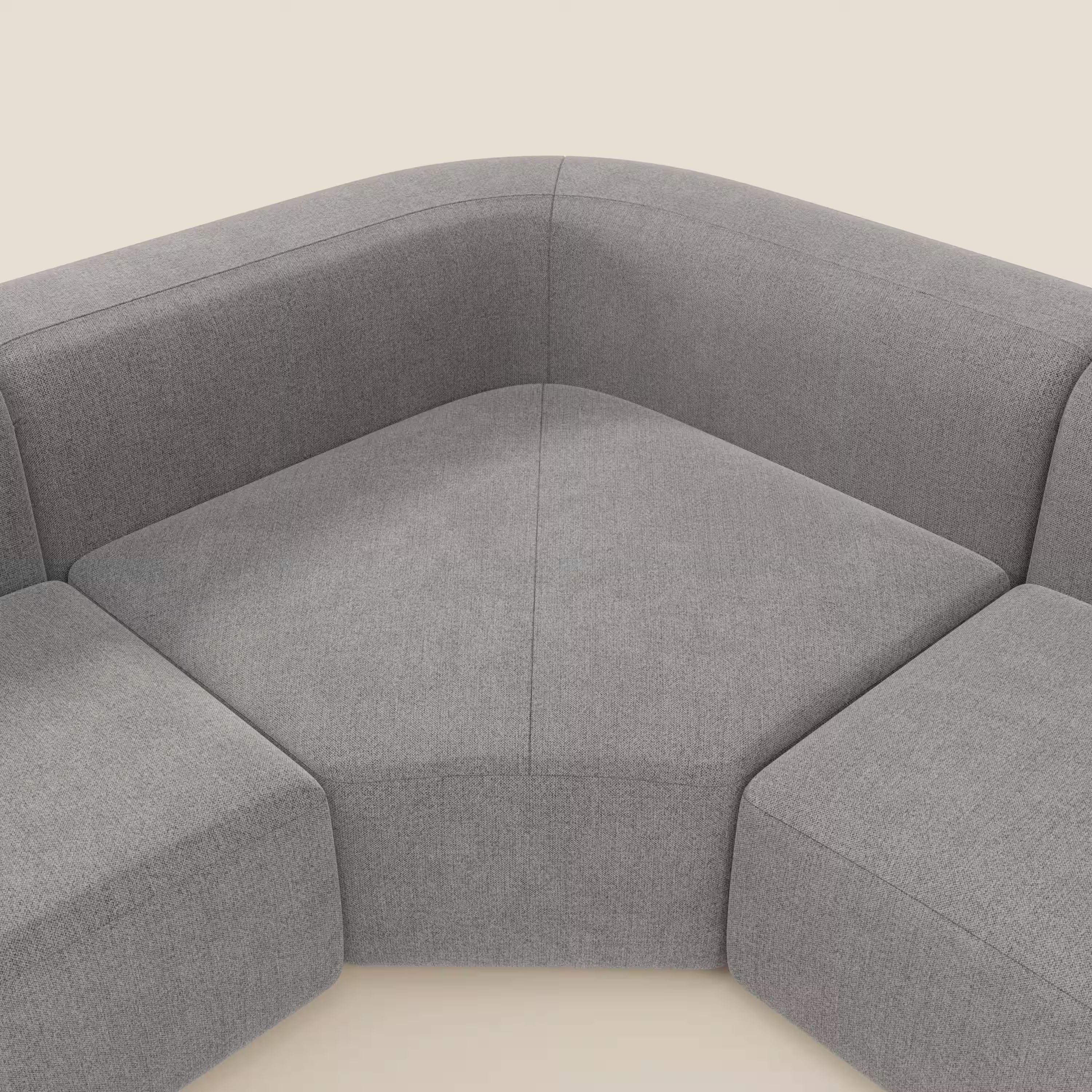 BonBon Ecksofa, modular und kombinierbar – abwaschbarer Stoff T23 grau