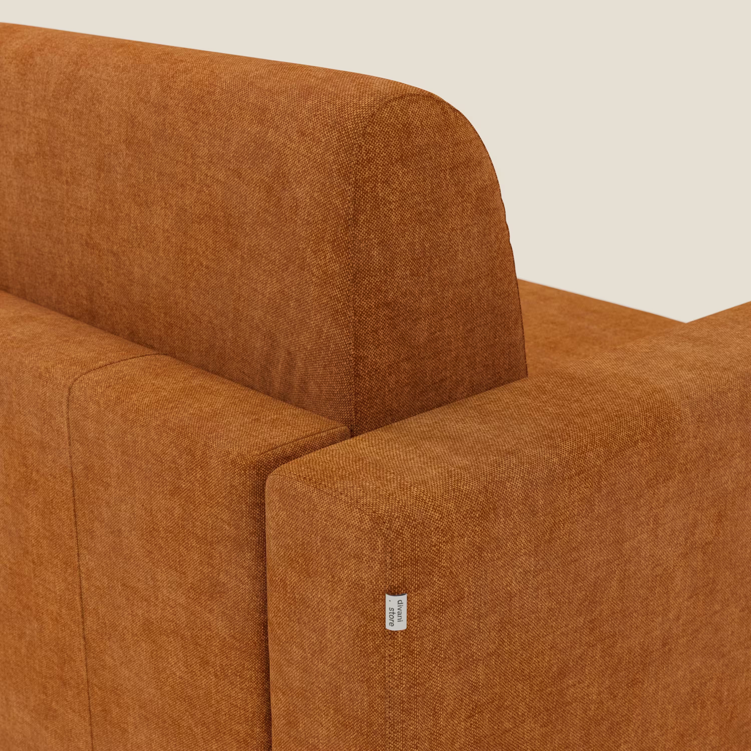 Diomede Divano letto matrimoniale in velluto easy clean sfoderabile - design moderno e comfort in T35 arancio