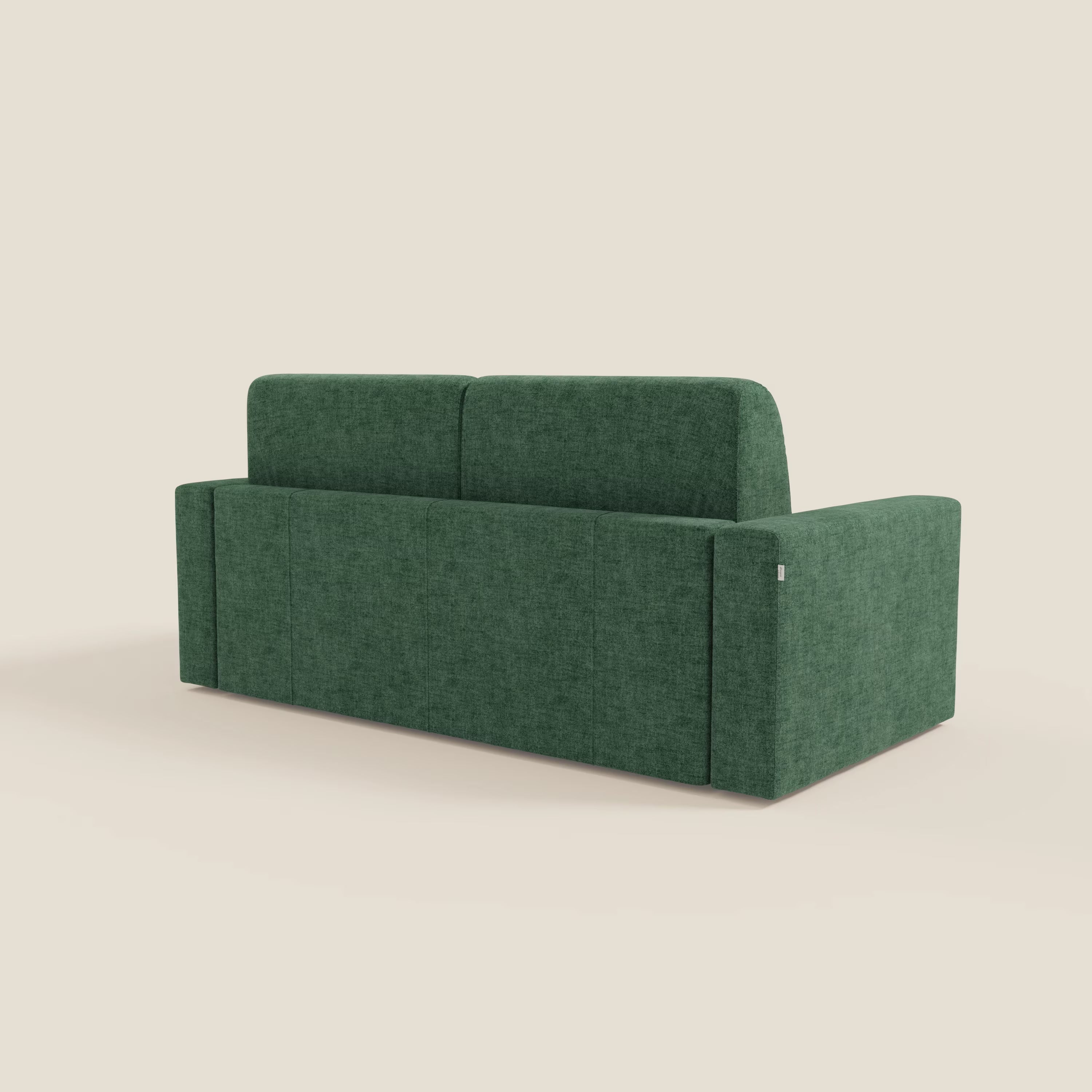 Diomede Divano letto matrimoniale in velluto easy clean sfoderabile - design moderno e comfort in T35 verde