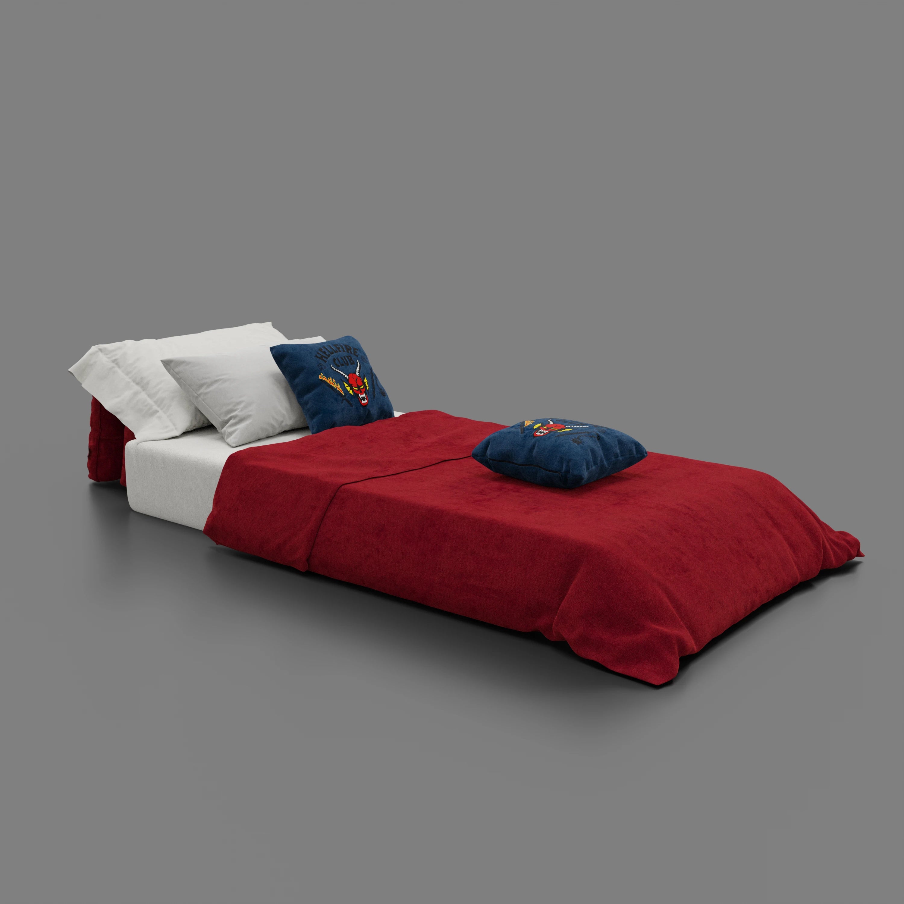 Rift poltrona letto STRANGER THINGS Edition con materasso alto 22 cm e memory foam - tessuto smacchiabile rosso