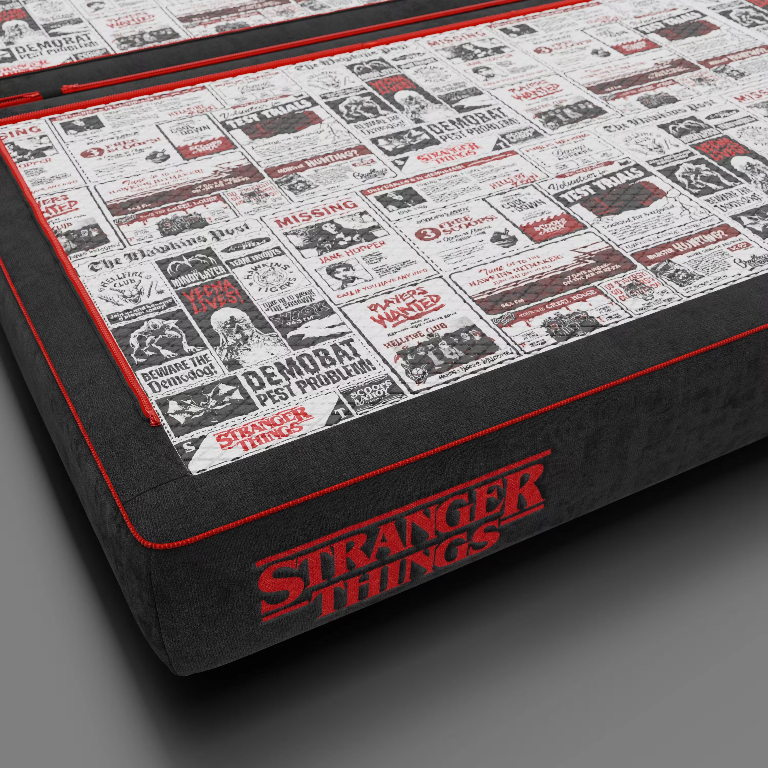 Rift divano letto matrimoniale STRANGER THINGS Edition 2 posti e 3 posti con schienali mobili - materasso alto 22 cm e memory foam in tessuto smacchiabile Antracite