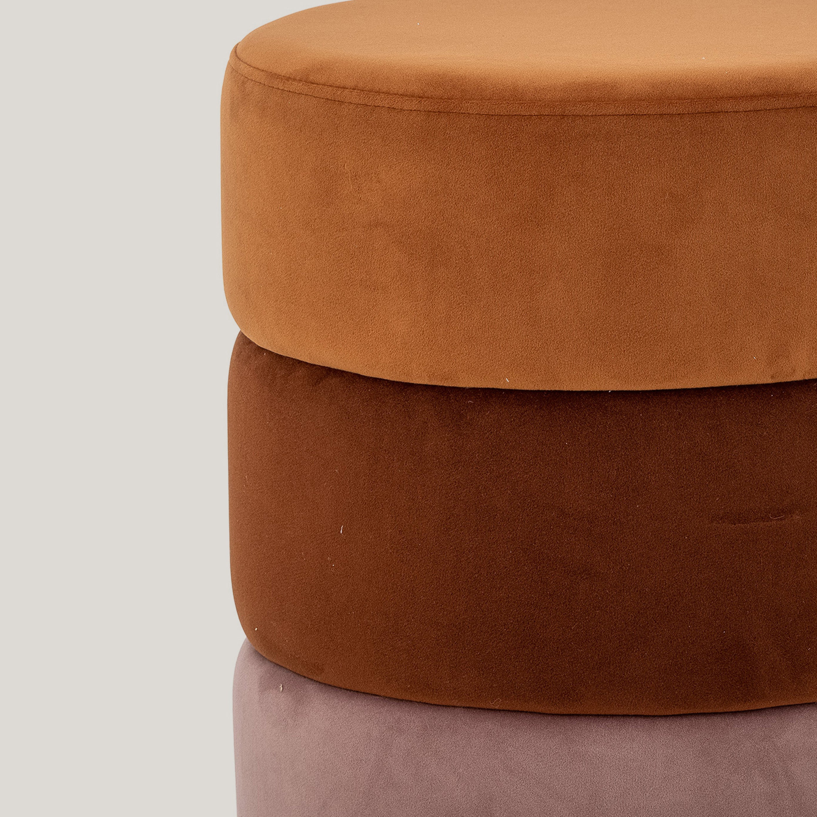 Bilbao pouf tavolino multicolore cilindrico in velluto - divani.store