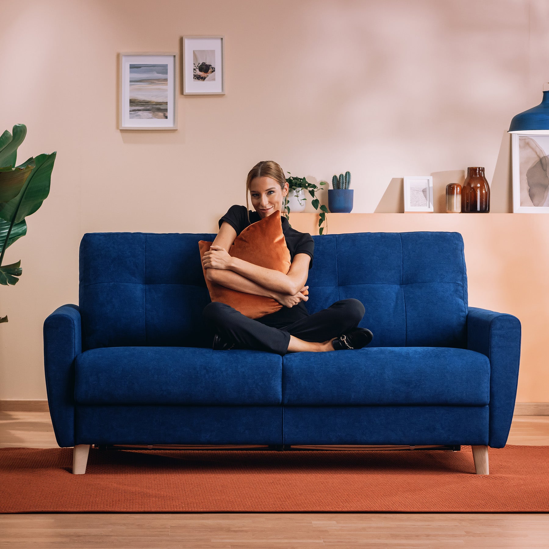 Callisto Divano letto matrimoniale in tessuto morbido impermeabile T02