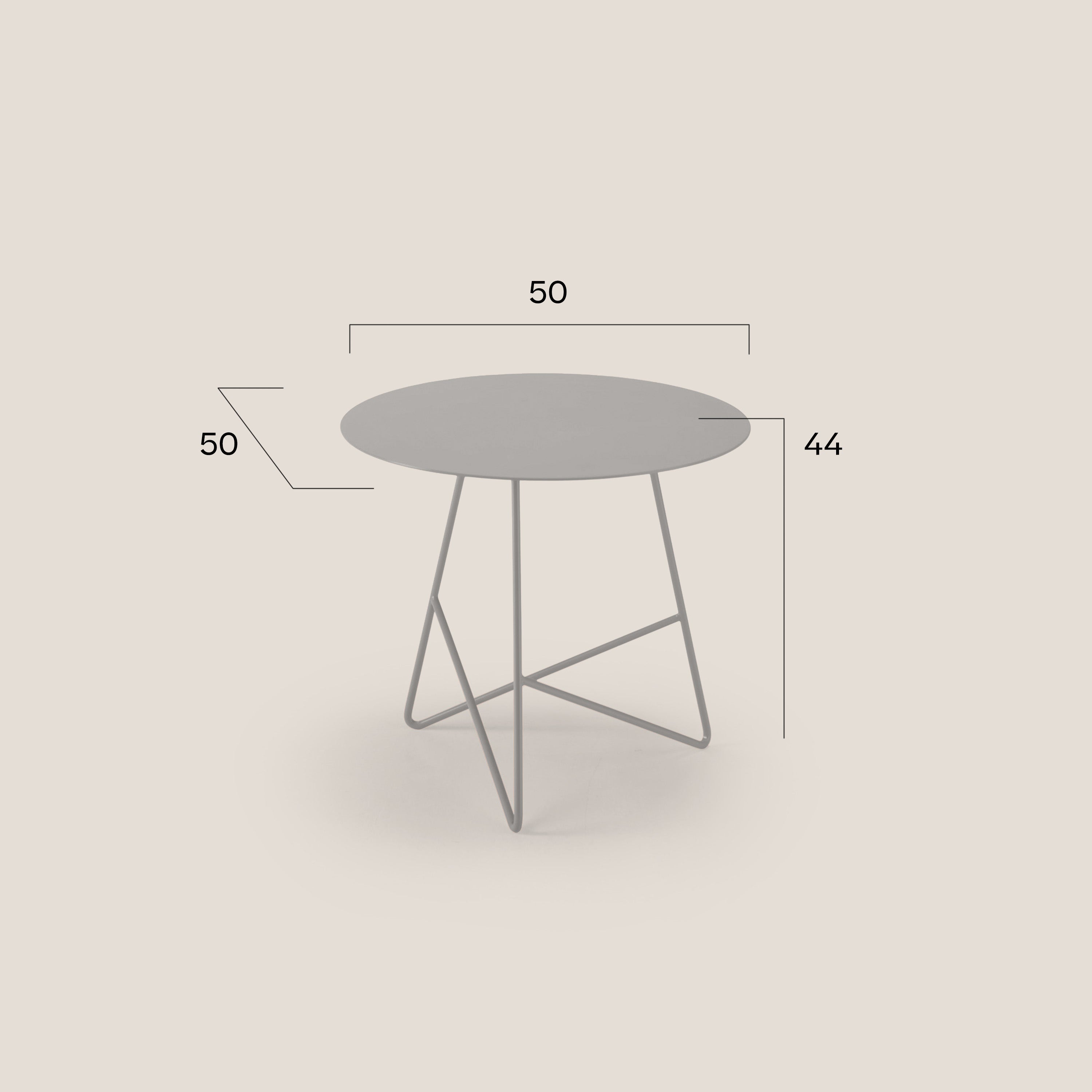 Ermione tavolino rotondo da salotto in metallo h44 - divani.store
