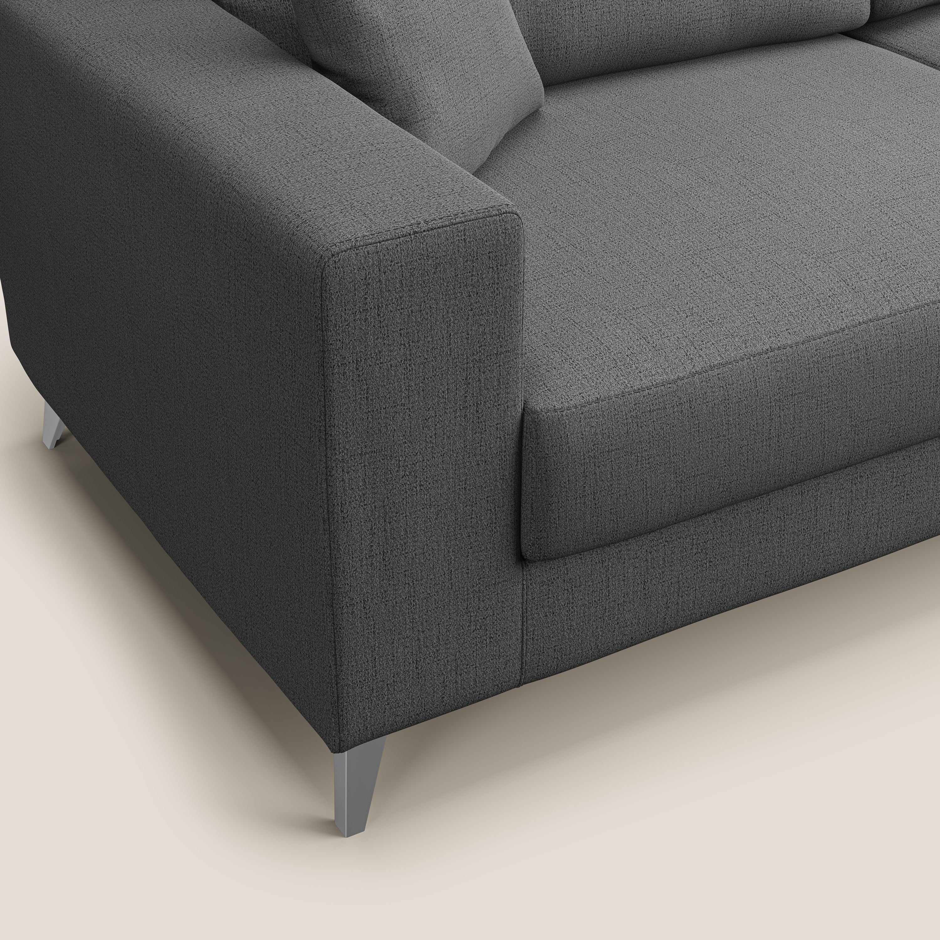 Michael Divano angolare REVERSIBILE in tessuto impermeabile T03 grigio - divani.store
