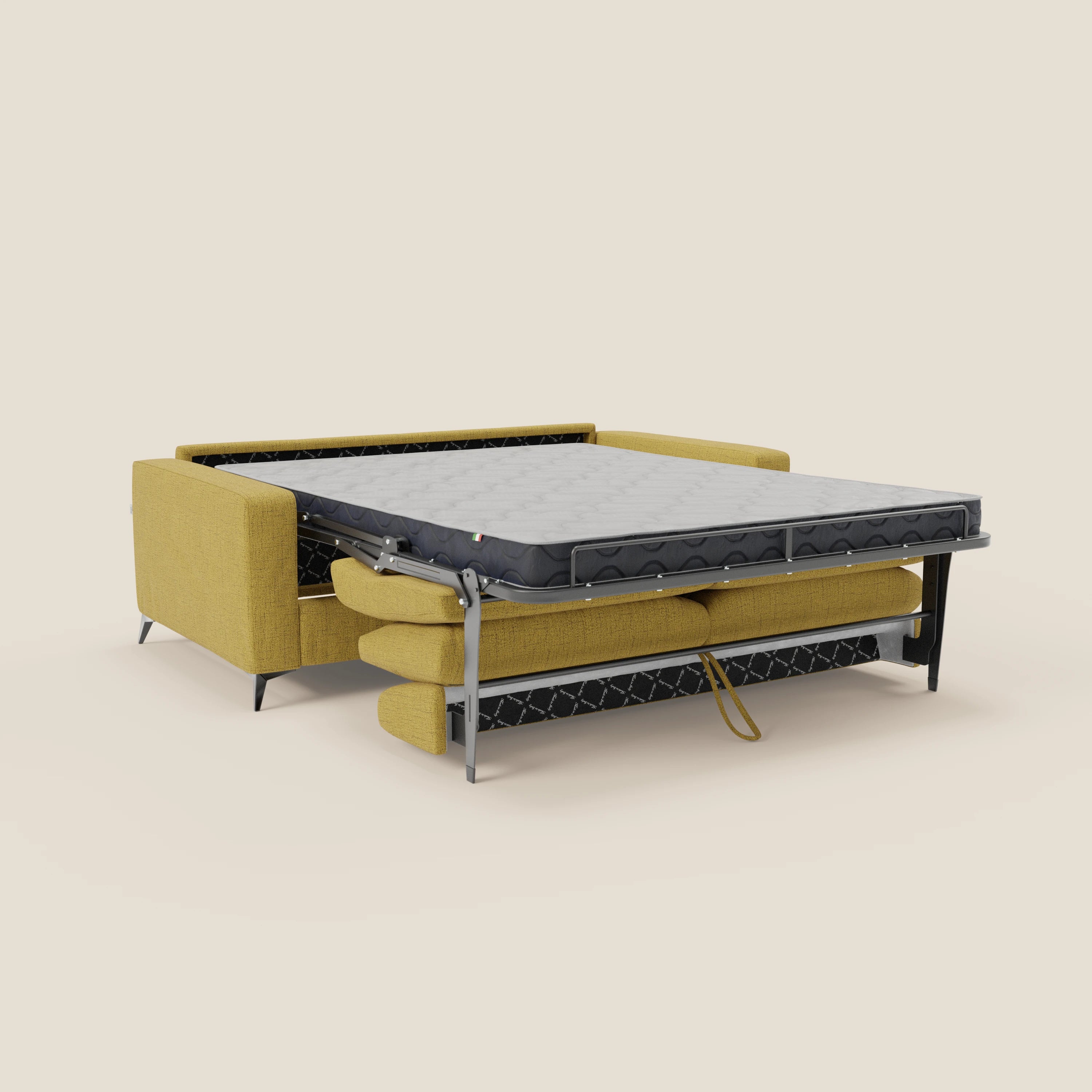 Alaya Schlafsofa mit weichen Kissen aus wasserfestem Stoff T03 gelb