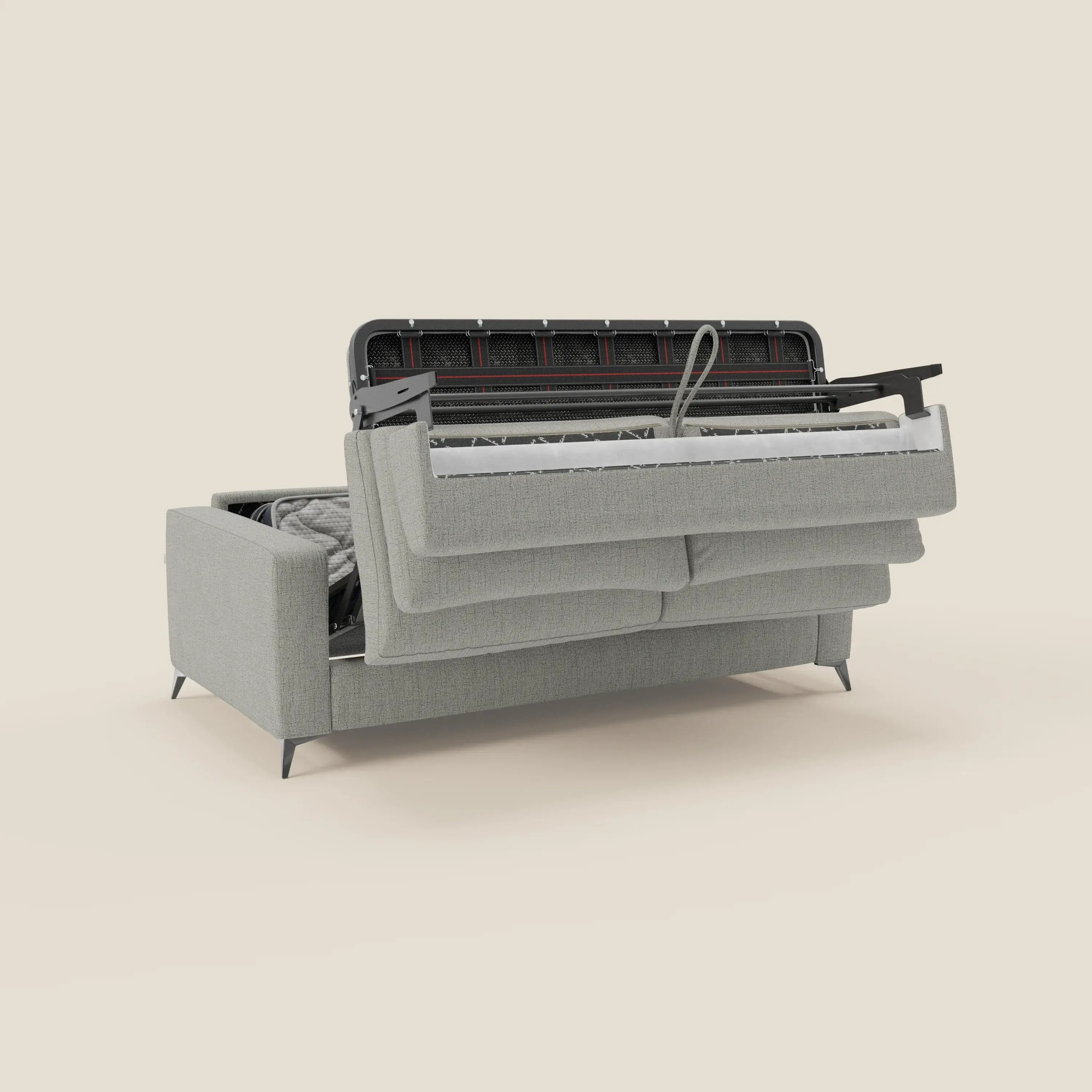 Alaya Divano letto matrimoniale dai morbidi cuscini in tessuto impermeabile T03 grigio chiaro