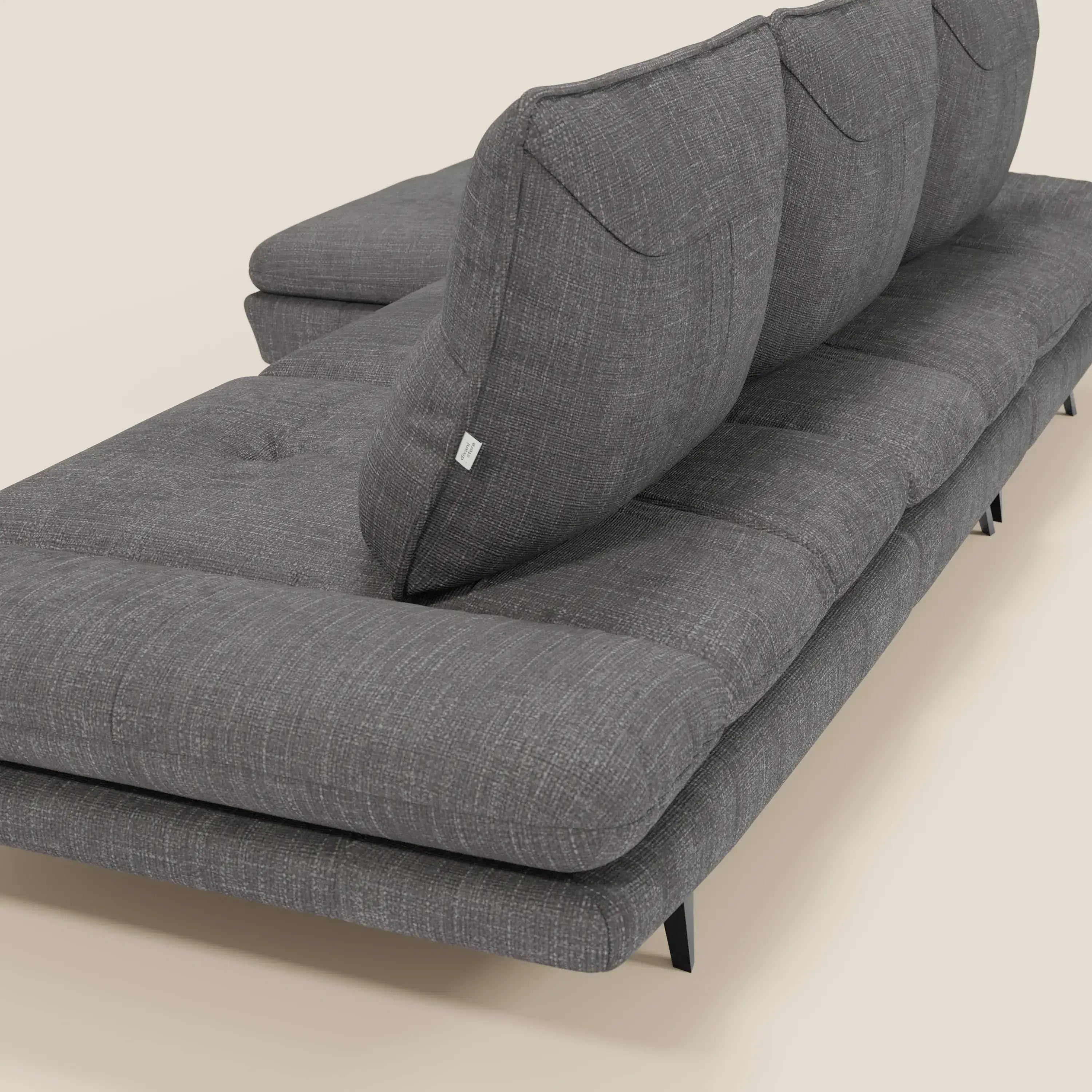 Ardex Divano con penisola - schienali traslanti e braccioli regolabili in elegante tessuto impermeabile T06 antracite