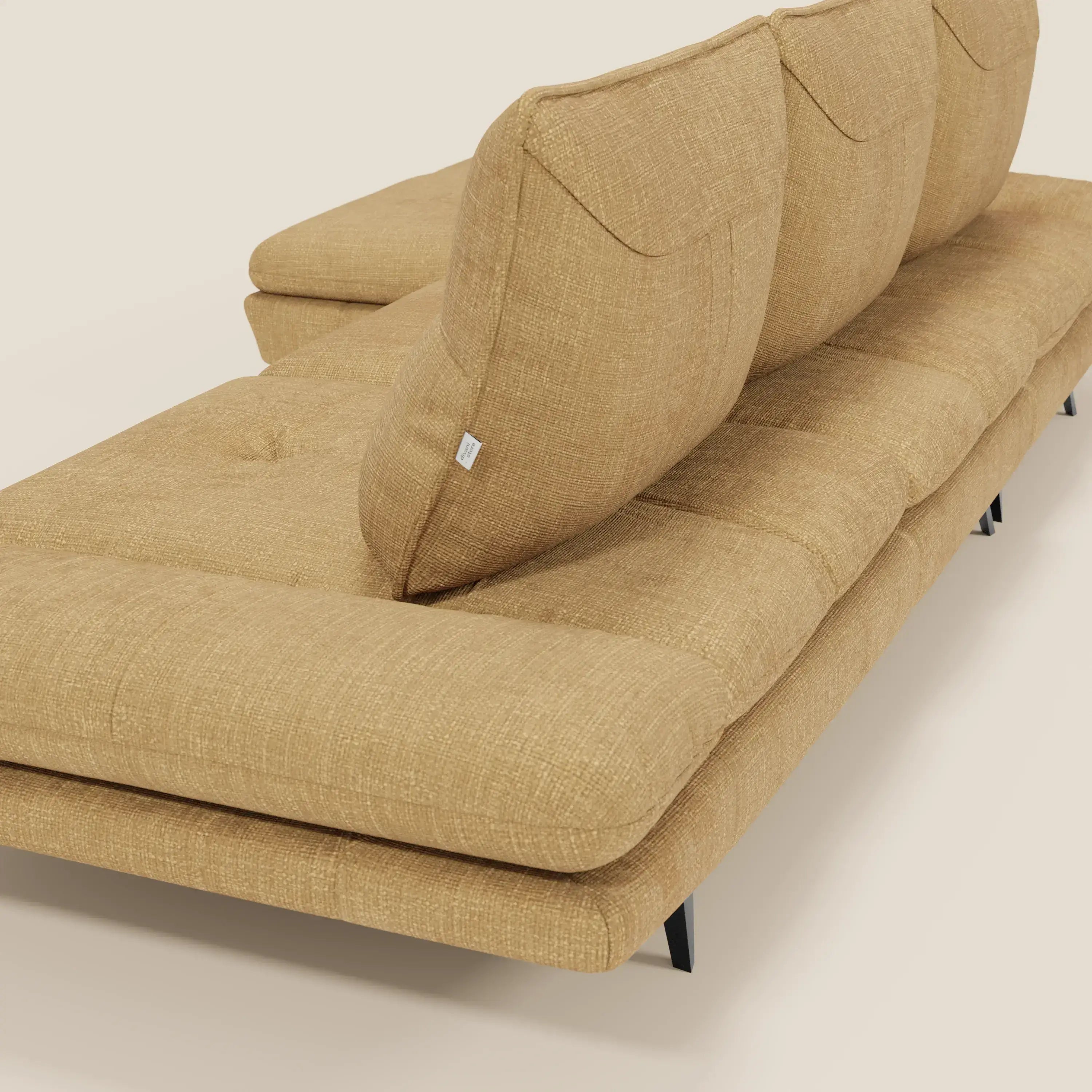 Ardex Divano con penisola - schienali traslanti e braccioli regolabili in elegante tessuto impermeabile T06 giallo