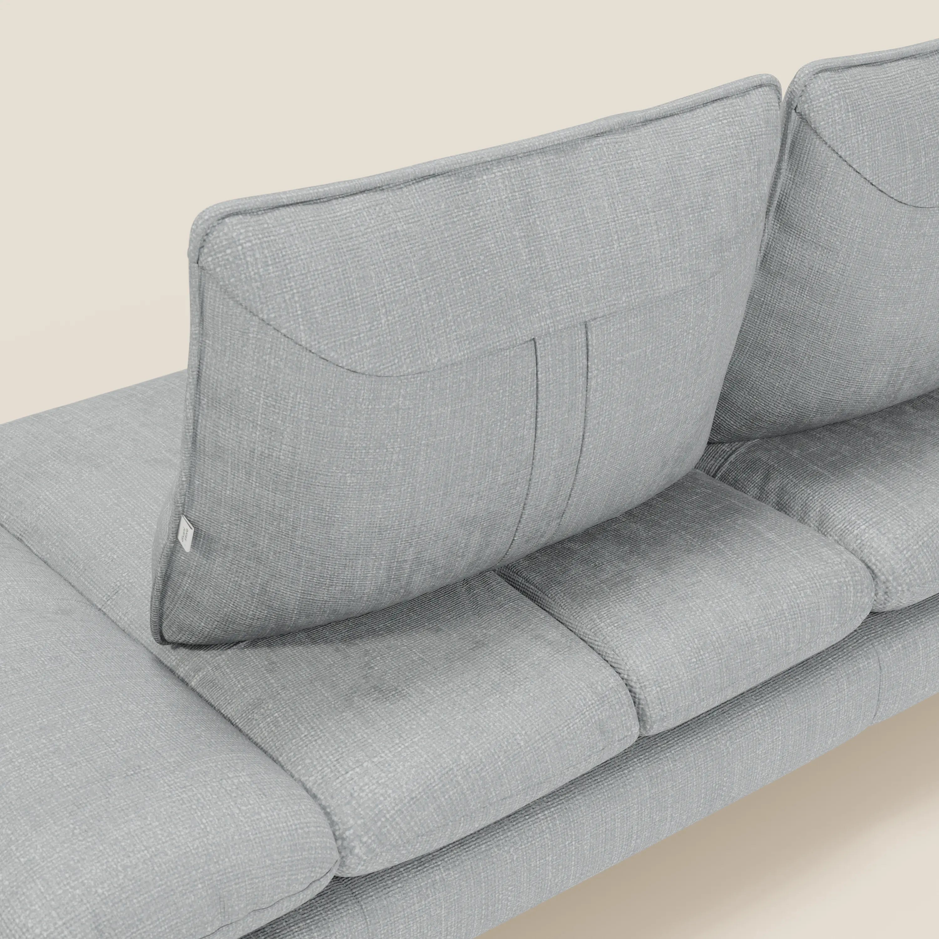 Ardex 3-Sitzer-Sofa mit verschiebbaren Rückenlehnen und verstellbaren Armlehnen aus weichem, wasserfestem Stoff T06 eisblau