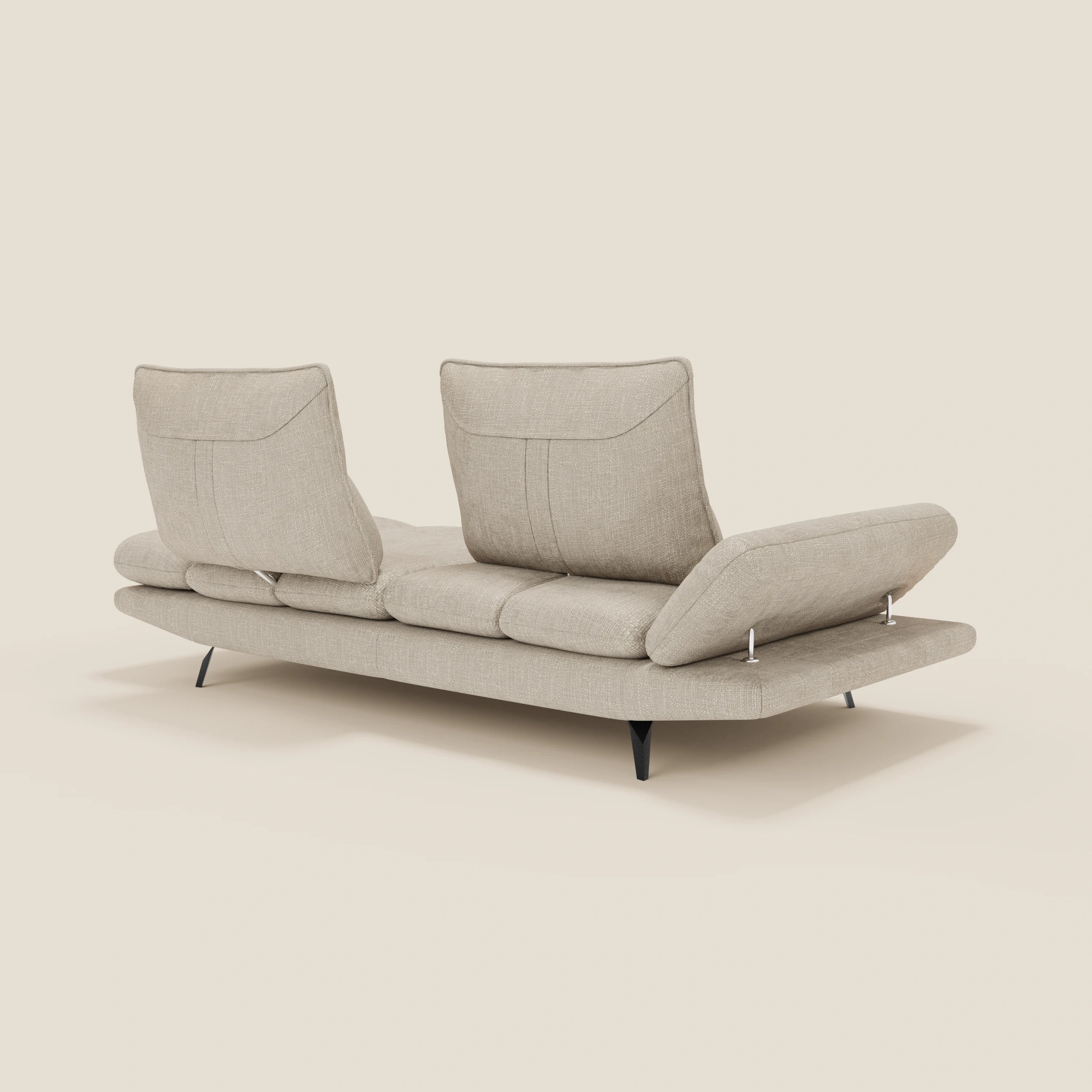 Ardex 3-Sitzer-Sofa mit verschiebbaren Rückenlehnen und verstellbaren Armlehnen aus weichem, wasserfestem Stoff T06 creme