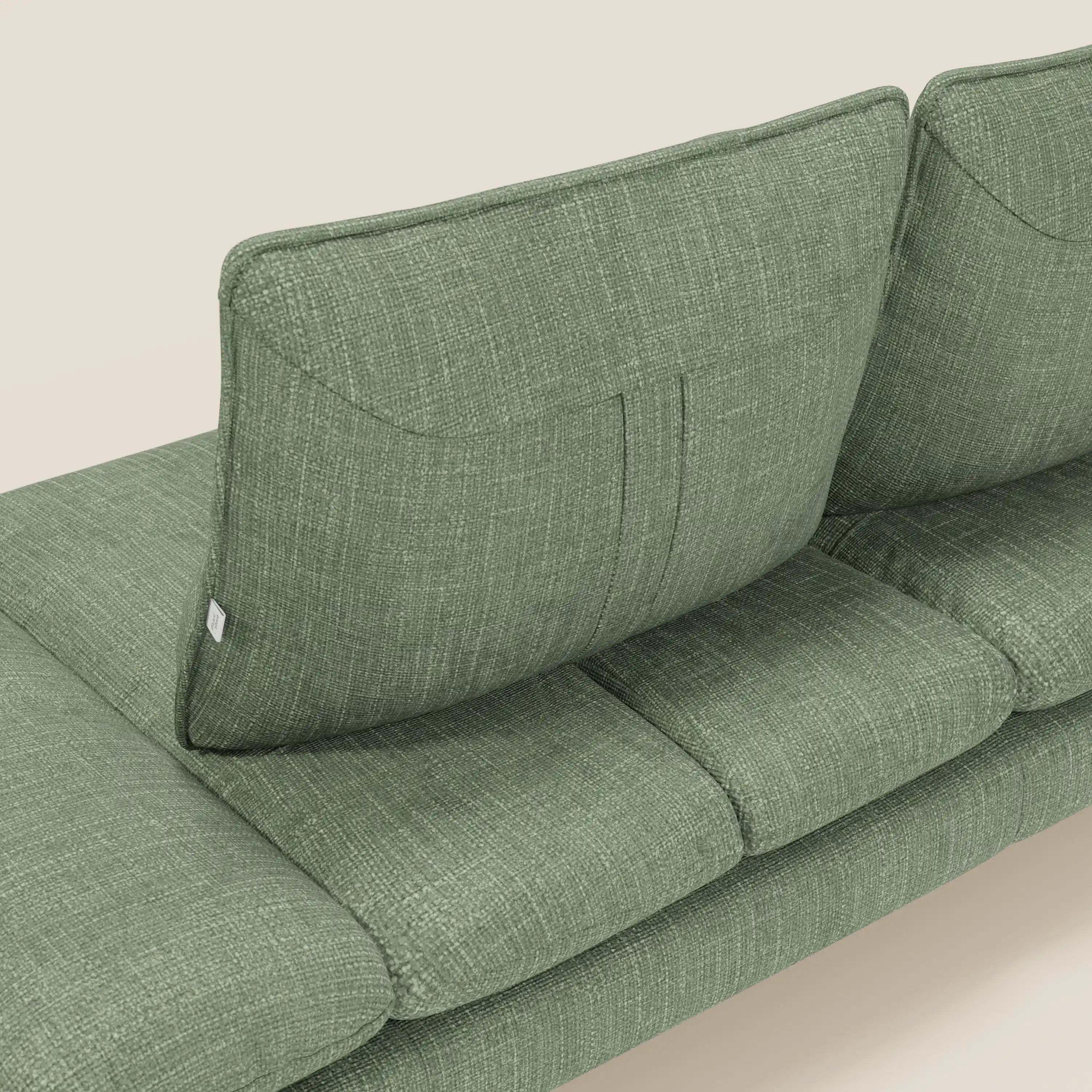 Ardex 3-Sitzer-Sofa mit verschiebbaren Rückenlehnen und verstellbaren Armlehnen aus weichem, wasserfestem Stoff T06 grün