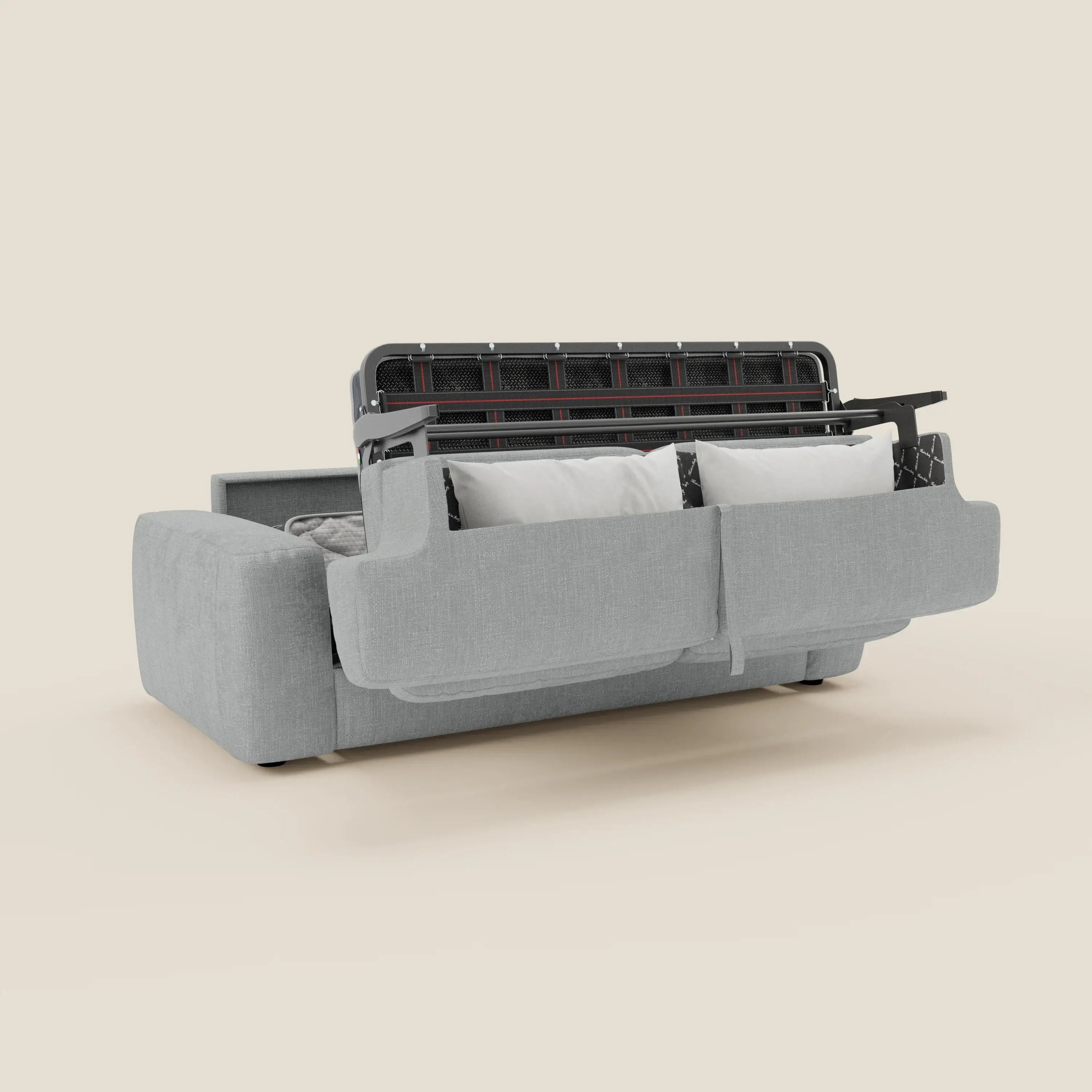 Cloud Divano letto materasso H17 cm dai morbidi cuscini in tessuto impermeabile T06 ghiaccio