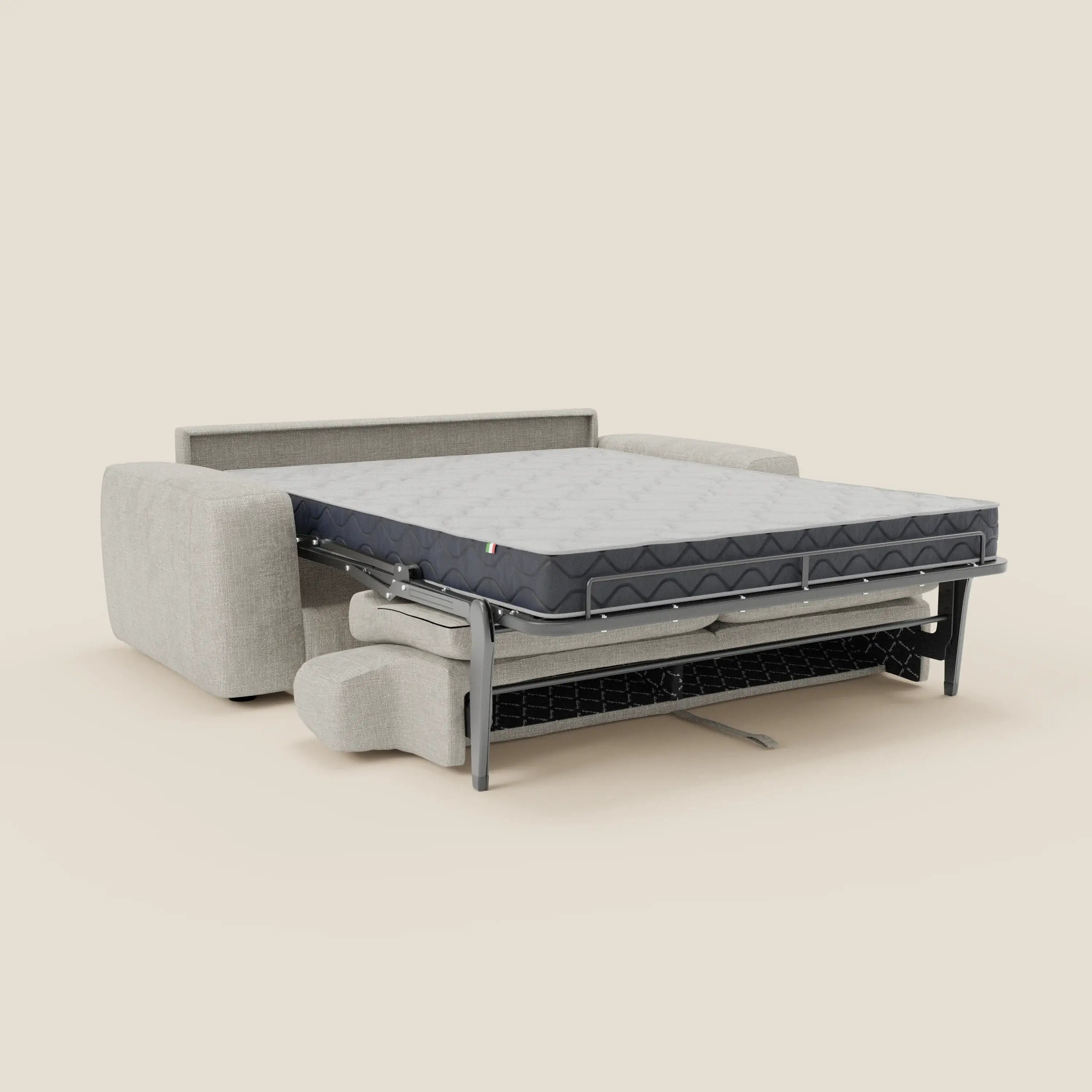 Cloud Divano letto materasso H17 cm dai morbidi cuscini in tessuto impermeabile T06 grigio chiaro
