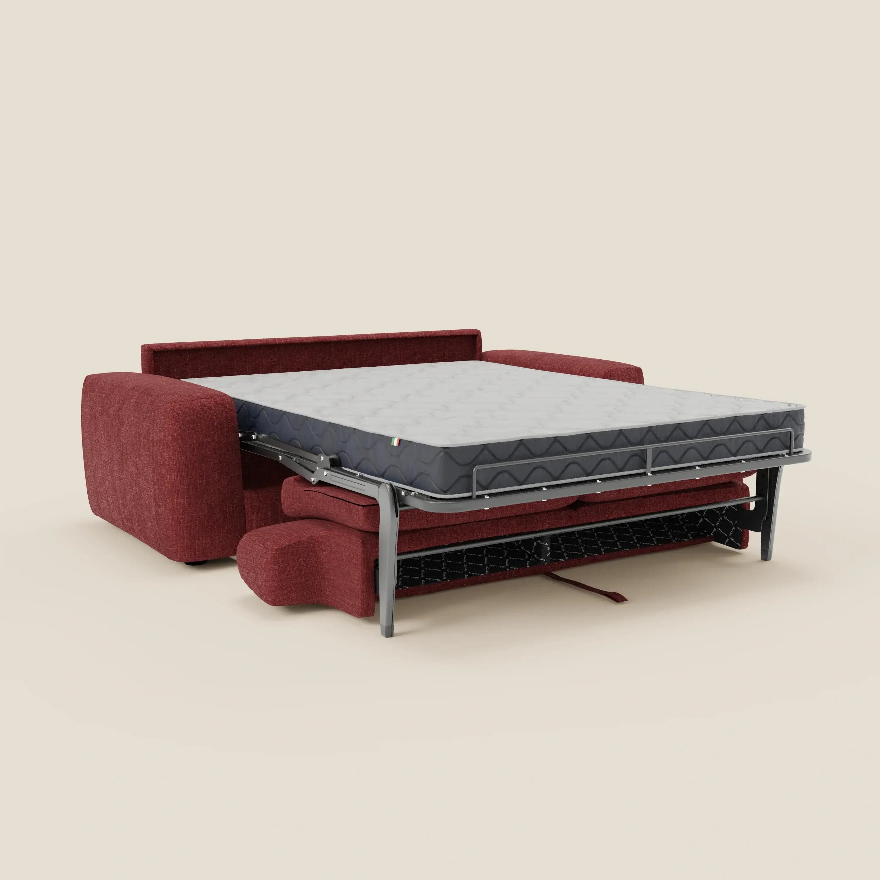 Cloud Divano letto materasso H17 cm dai morbidi cuscini in tessuto impermeabile T06 rosso