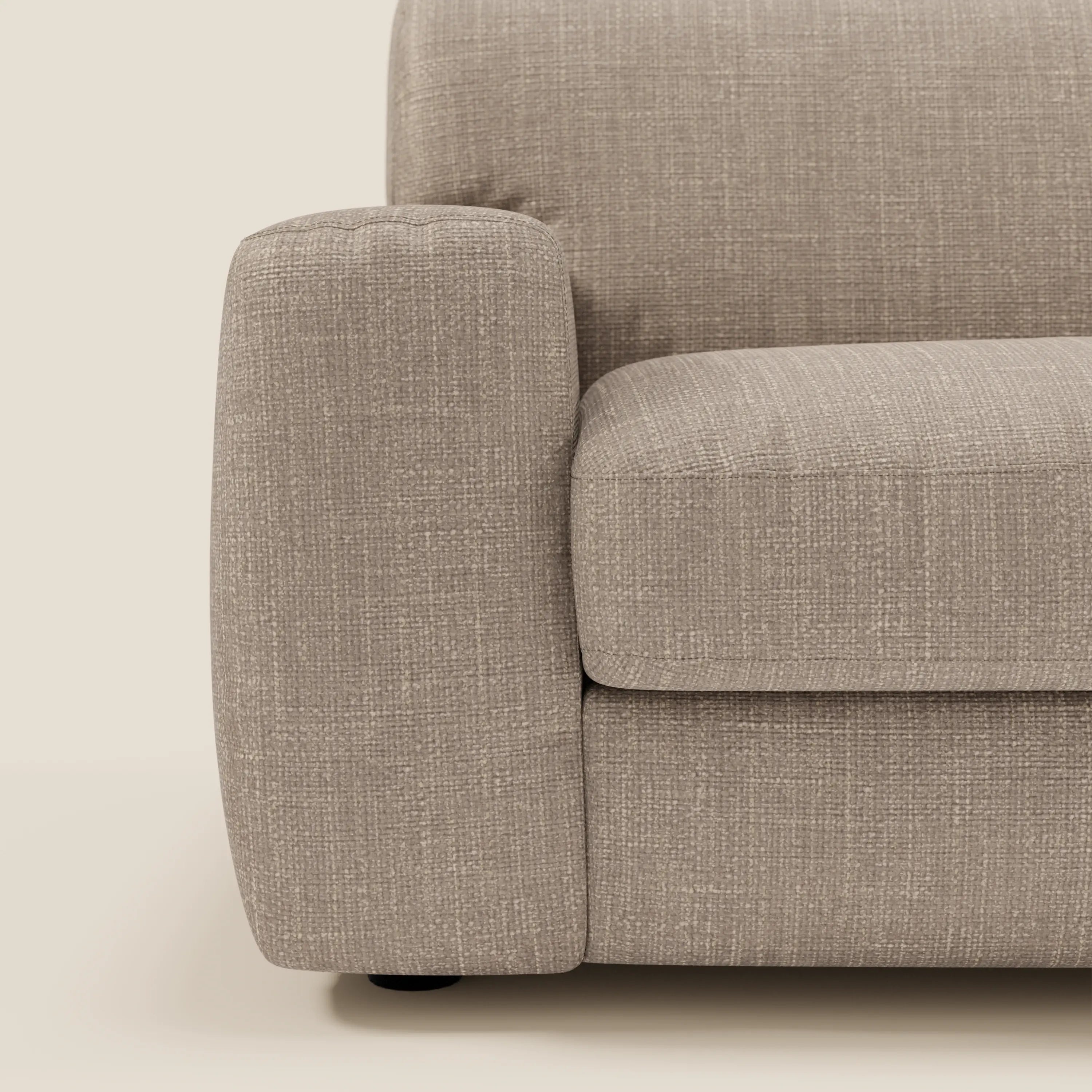 Cloud Schlafsofa mit 17 cm dicker Matratze und weichen Kissen aus wasserfestem Stoff T06 graubeige