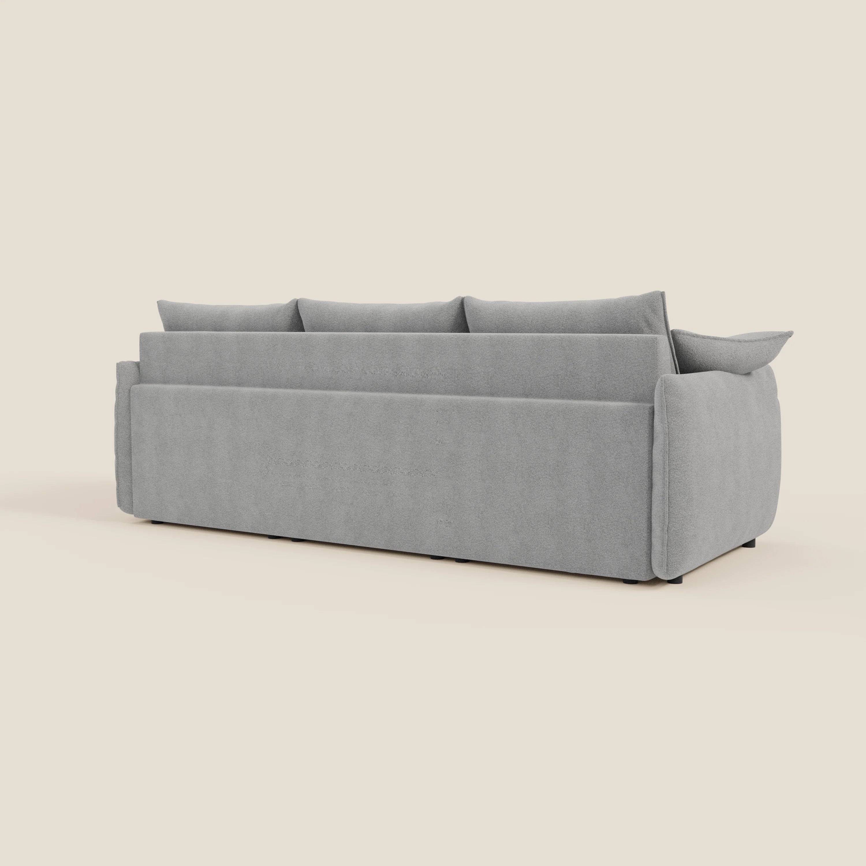 Flexar wendbares Ecksofa mit ausziehbaren Sitzen aus weichem wasserfestem bouclé T07 grau
