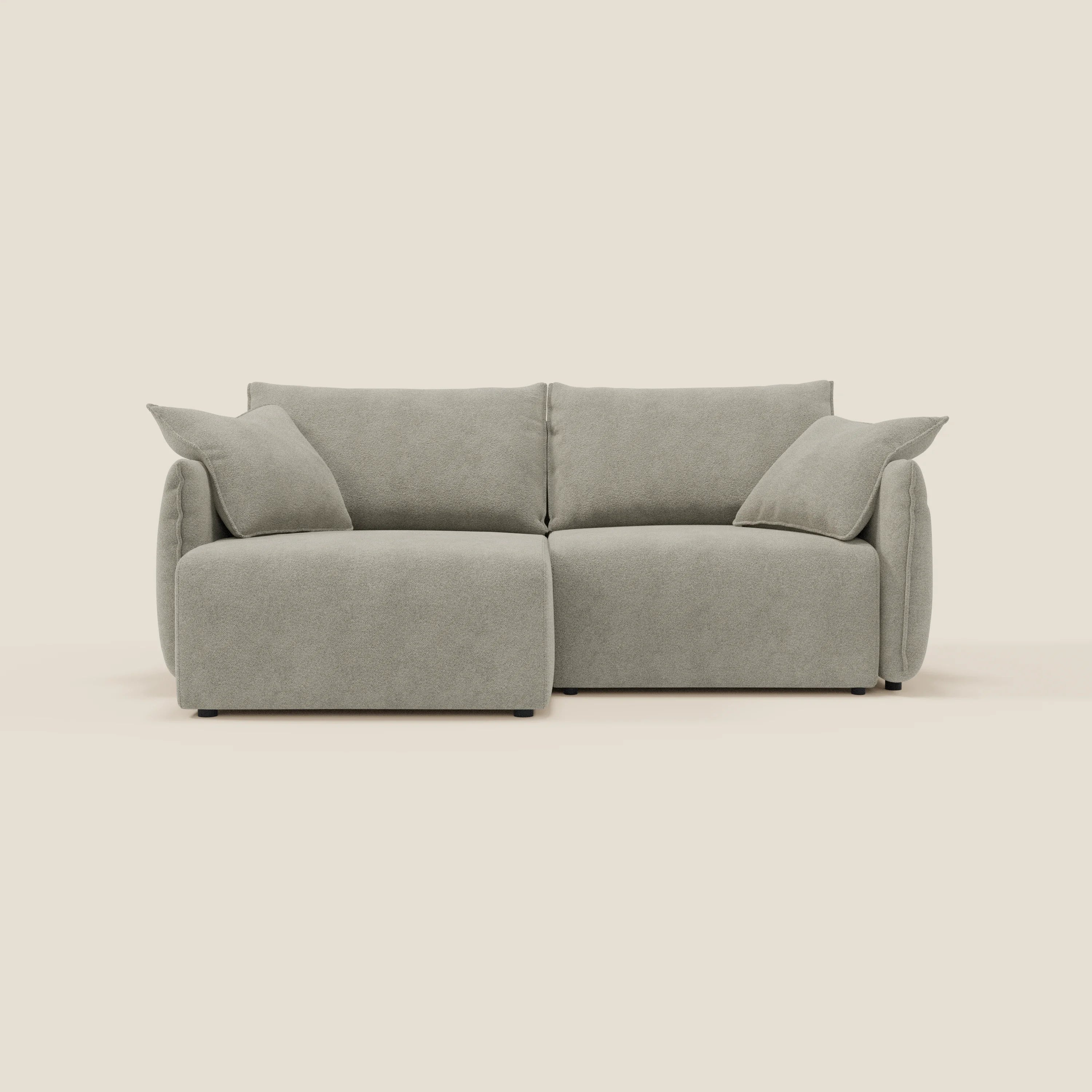 Flexar divano con sedute allungabili e schienale in piuma in morbido bouclé impermeabile T07 beige