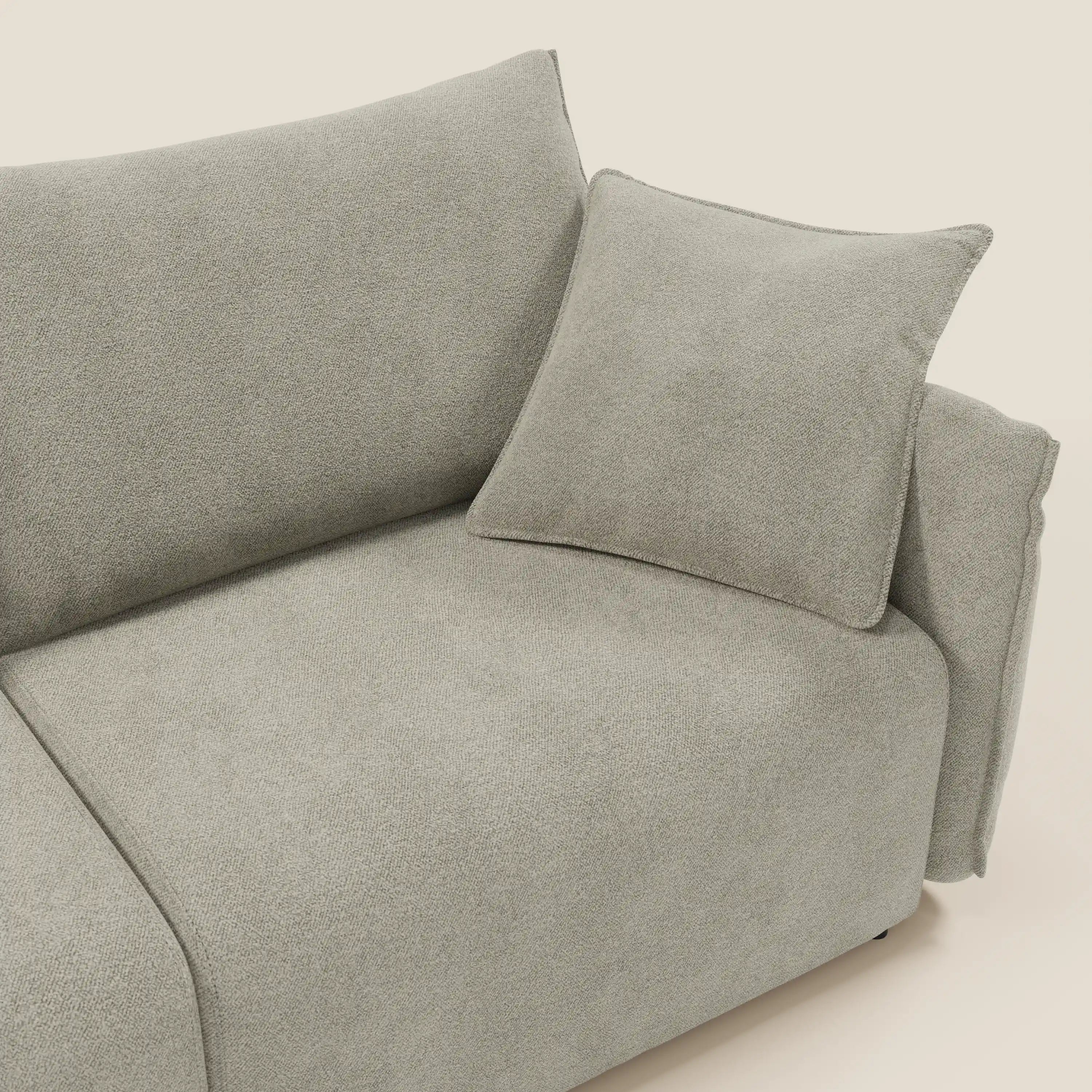 Flexar divano con sedute allungabili e schienale in piuma in morbido bouclé impermeabile T07 beige