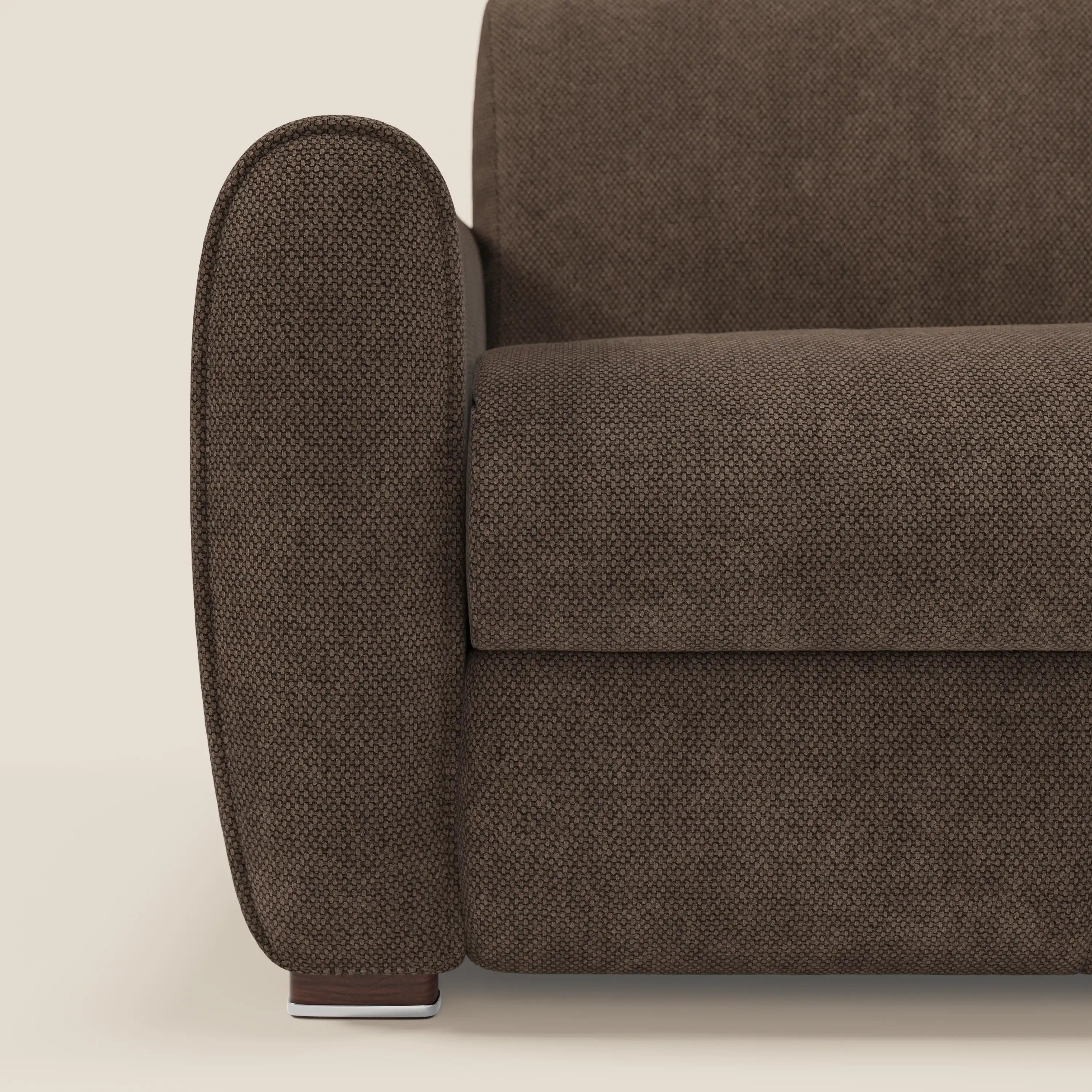 Kaleo Modernes Schlafsofa mit Matratze H17 cm – aus edlem, wasserabweisendem Stoff T26 braun
