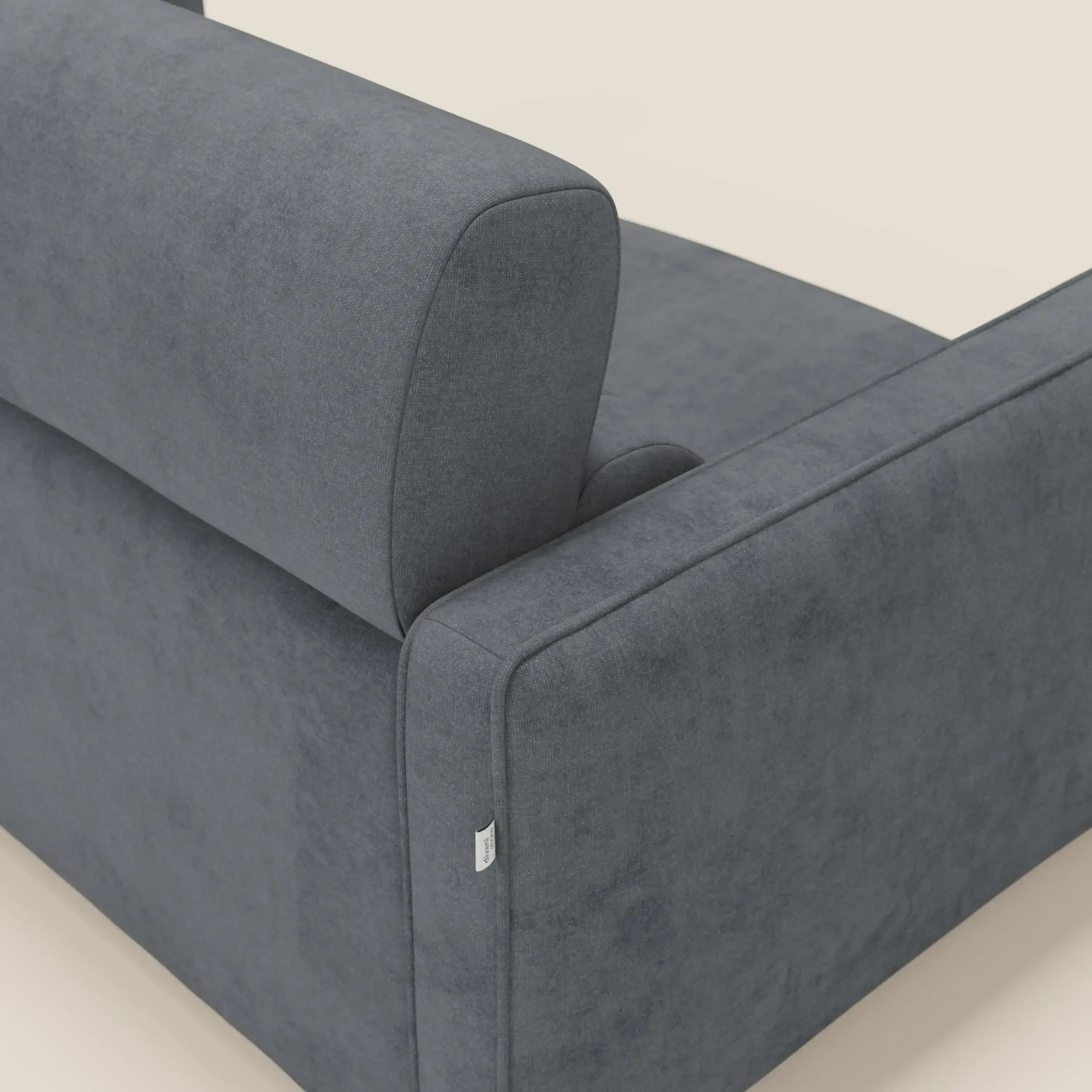 Nivon Divano letto moderno materasso H16 cm con poggiatesta in tessuto impermeabile T25 antracite