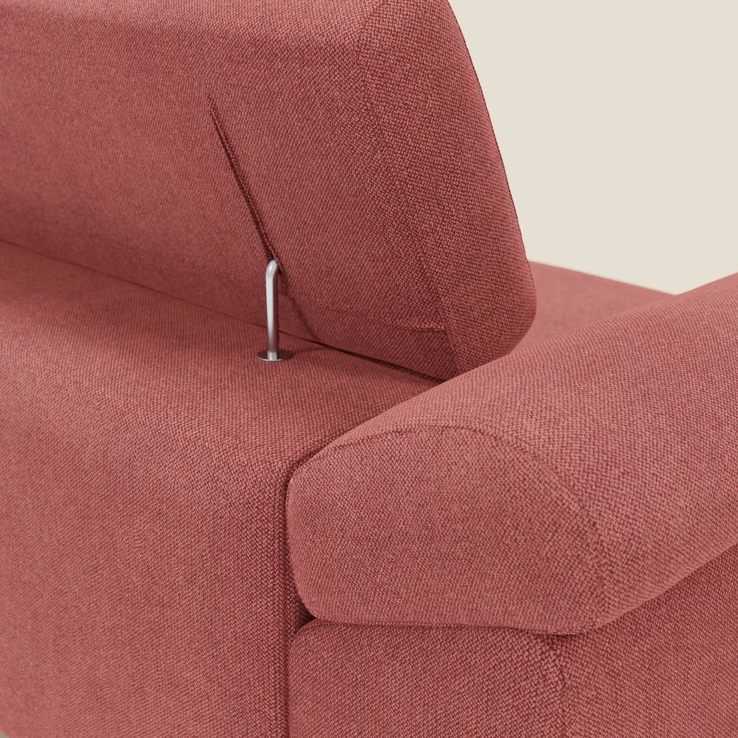 Donatello Sofa mit ausziehbaren Sitzen, Armlehnen mit Staufach und verstellbaren Kopfstützen aus abwaschbarem Stoff T23 Kirschrot
