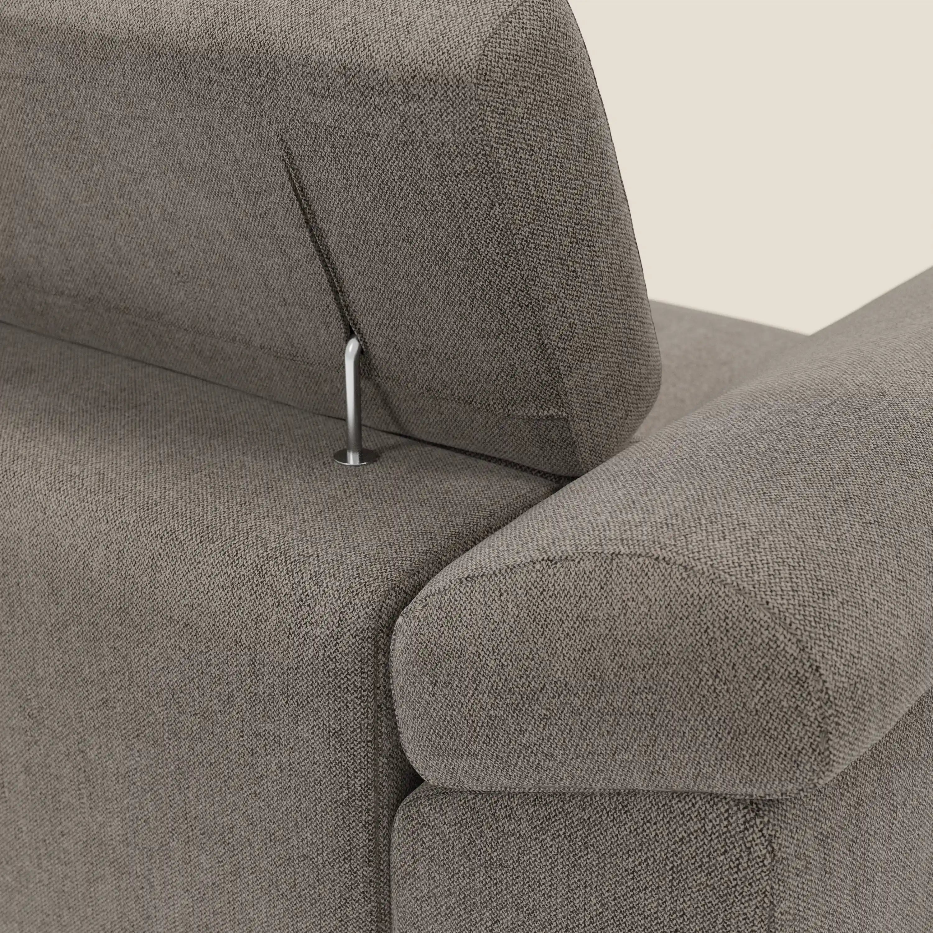 Donatello Ecksofa mit verschiebbaren Sitzen, Armlehnen mit Stauraum und Kopfstütze aus weichem, abwaschbarem Stoff T23 Taupe