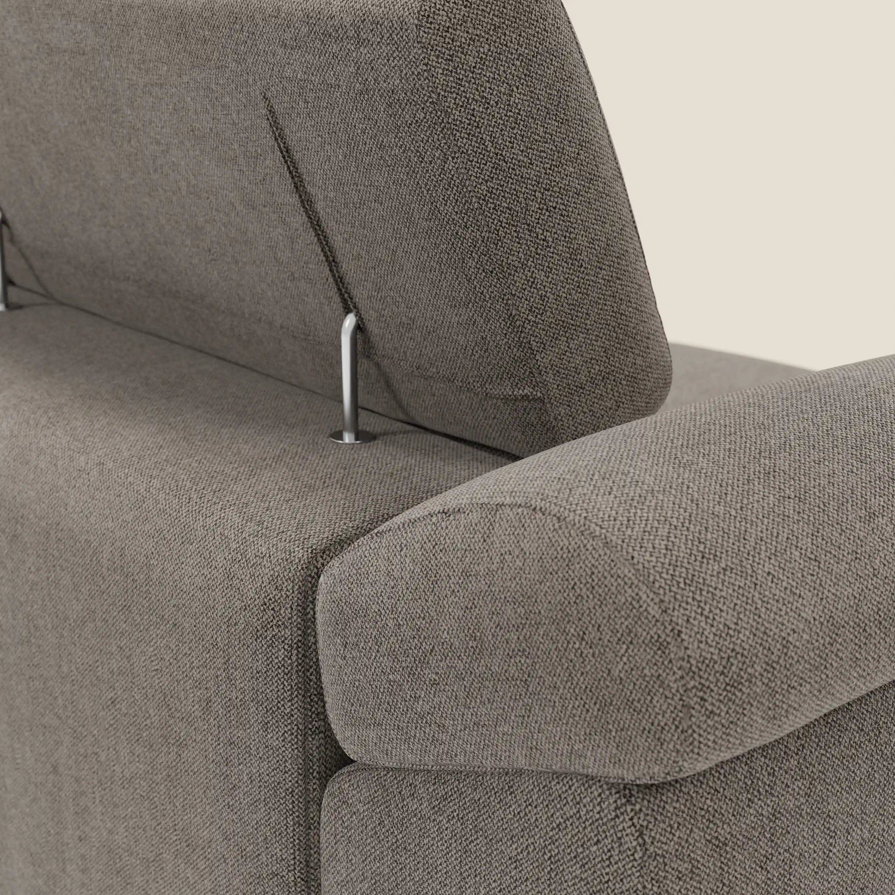 Donatello Sofa mit 3 ausziehbaren Sitzen, Armlehnen mit Staufach und verstellbaren Kopfstützen aus abwaschbarem Stoff T23 taupe