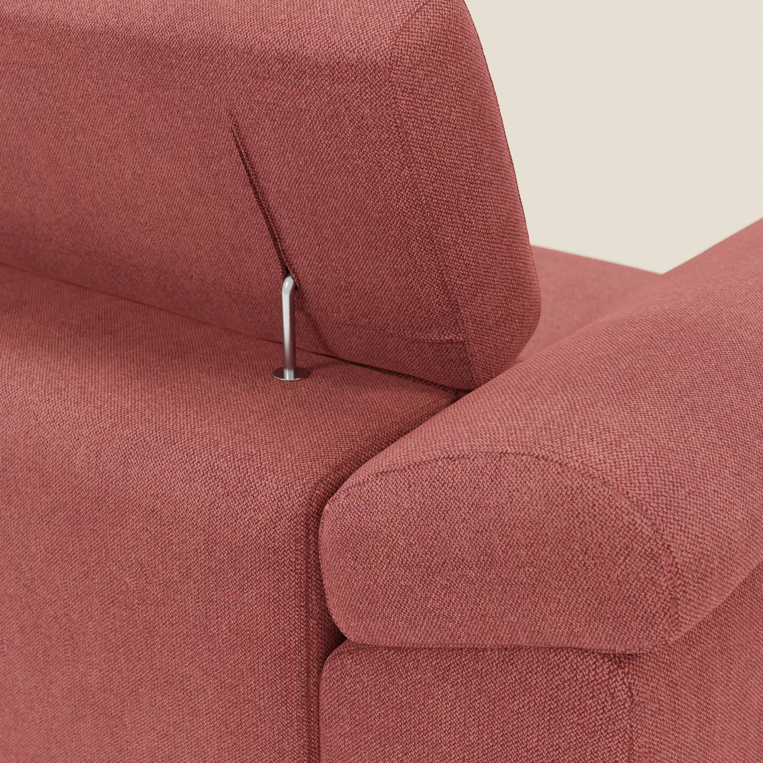 Donatello Ecksofa mit verschiebbaren Sitzen, Armlehnen mit Stauraum und Kopfstütze aus weichem, abwaschbarem Stoff T23 kirschrot