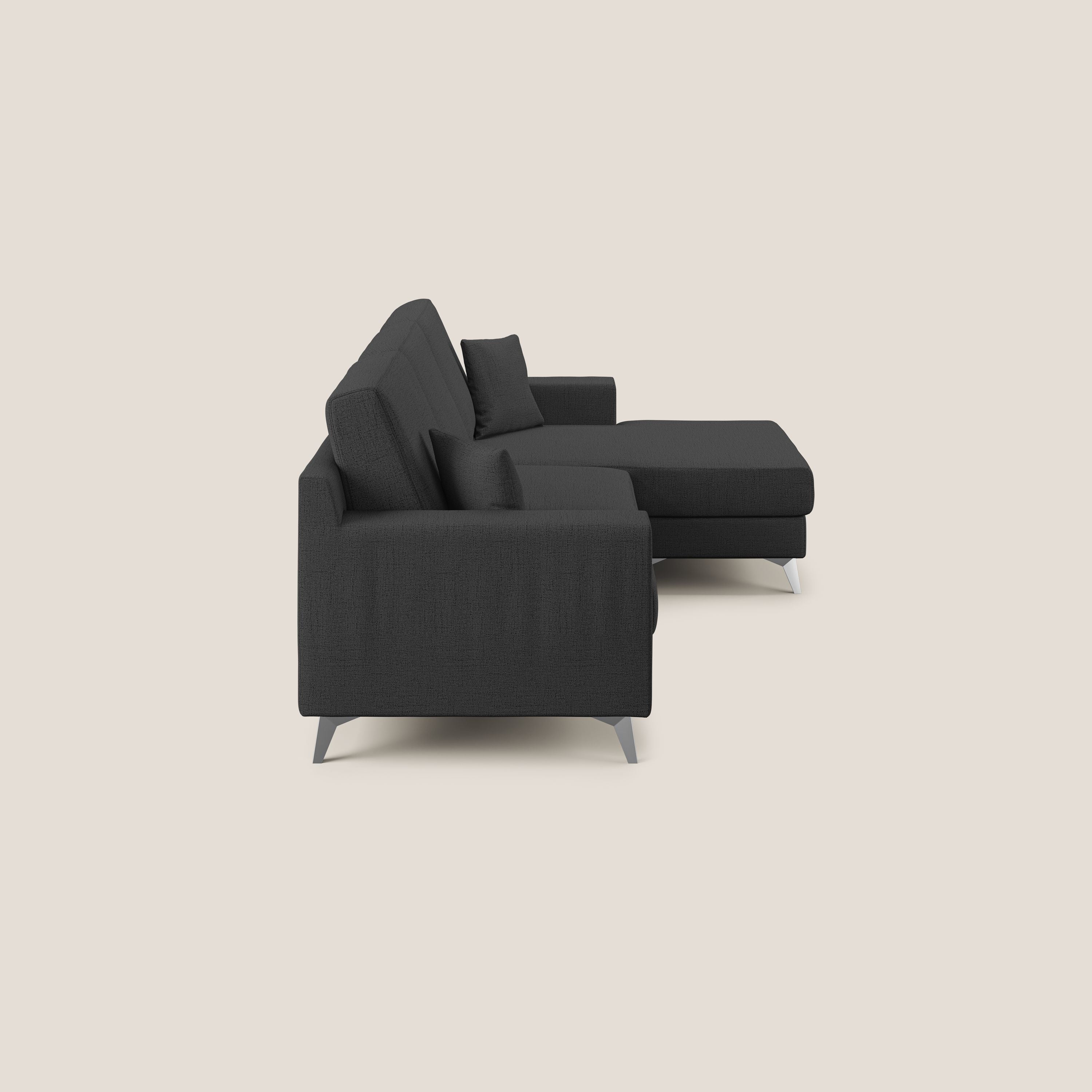 Michael Divano angolare REVERSIBILE in tessuto impermeabile T03 antracite - divani.store