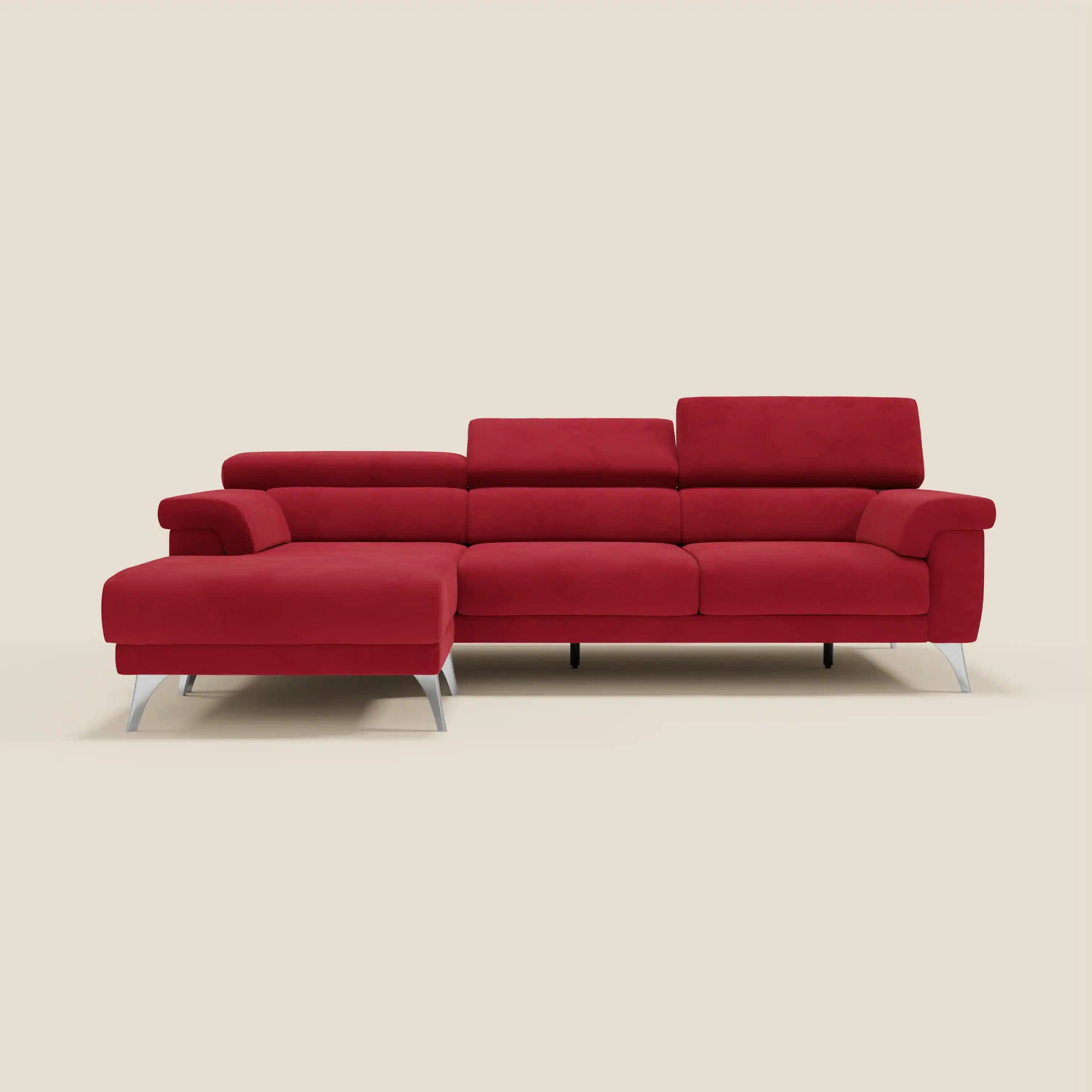 Raffaello Ecksofa mit verschiebbaren Sitzen und verstellbaren Kopfstützen aus abwaschbarer Mikrofaser T11