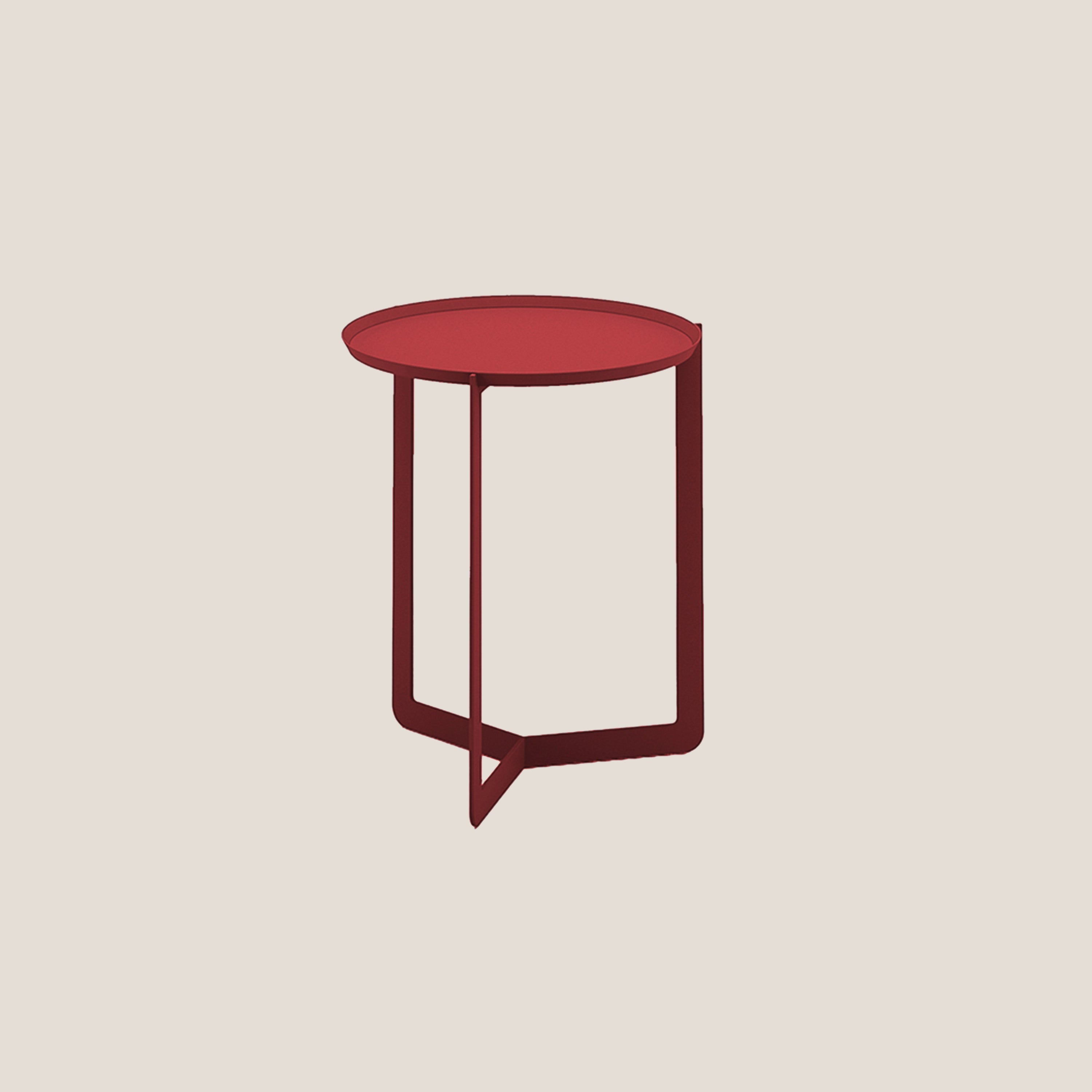 Round tavolino rotondo da salotto in metallo h46 cm blu navy - divani.store