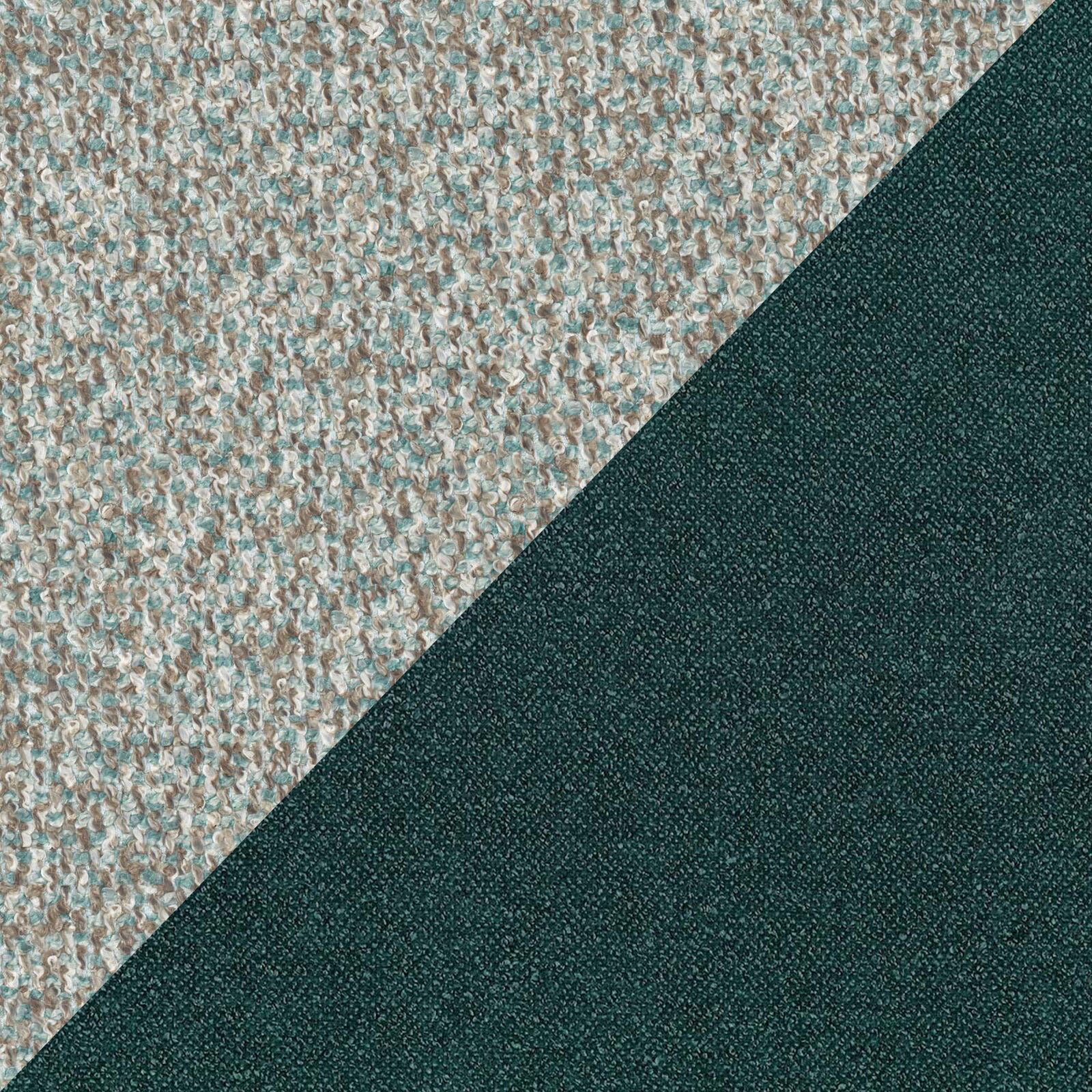 Soleil letto imbottito di design con piedi alti in metallo in bouclet smacchiabile T12 verde - divani.store