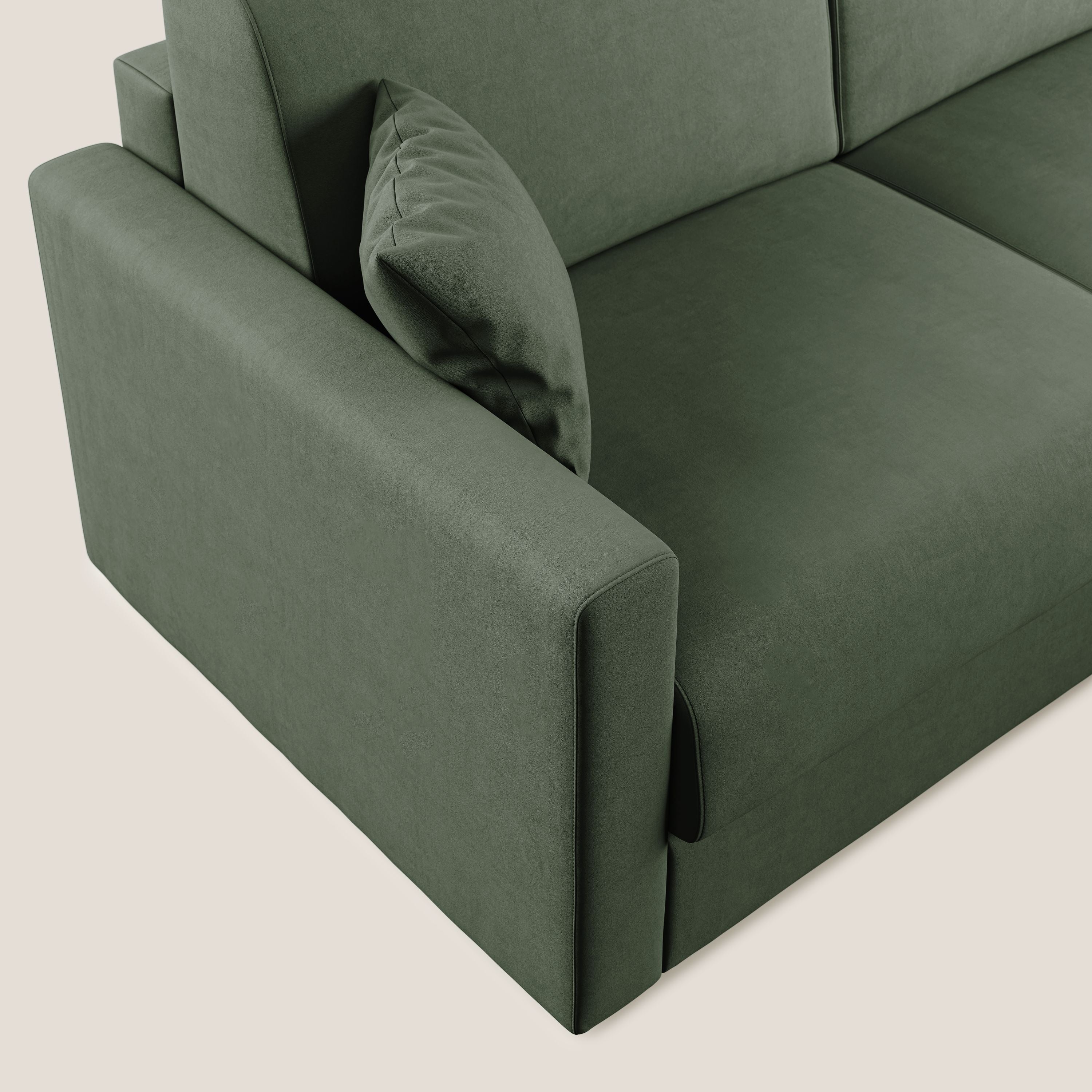 Chris Divano letto angolare con penisola in microfibra smacchiabile T11 - divani.store
