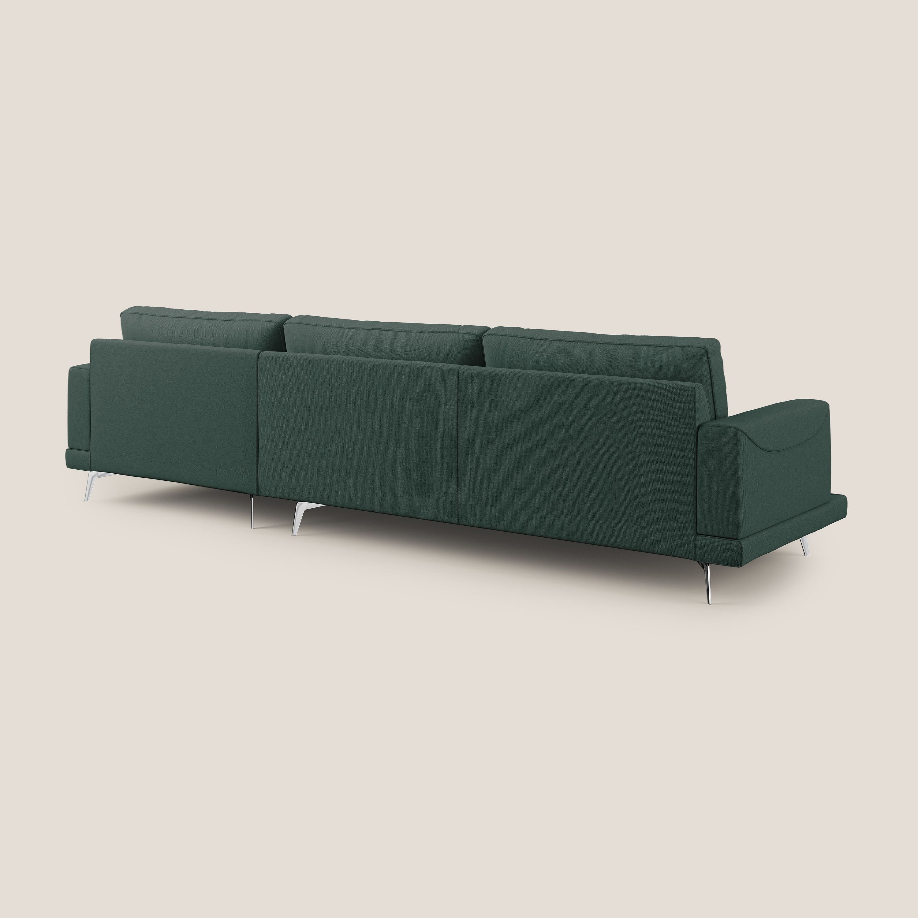 Dorian divano moderno angolare con penisola in tessuto morbido antimacchia T05 - divani.store