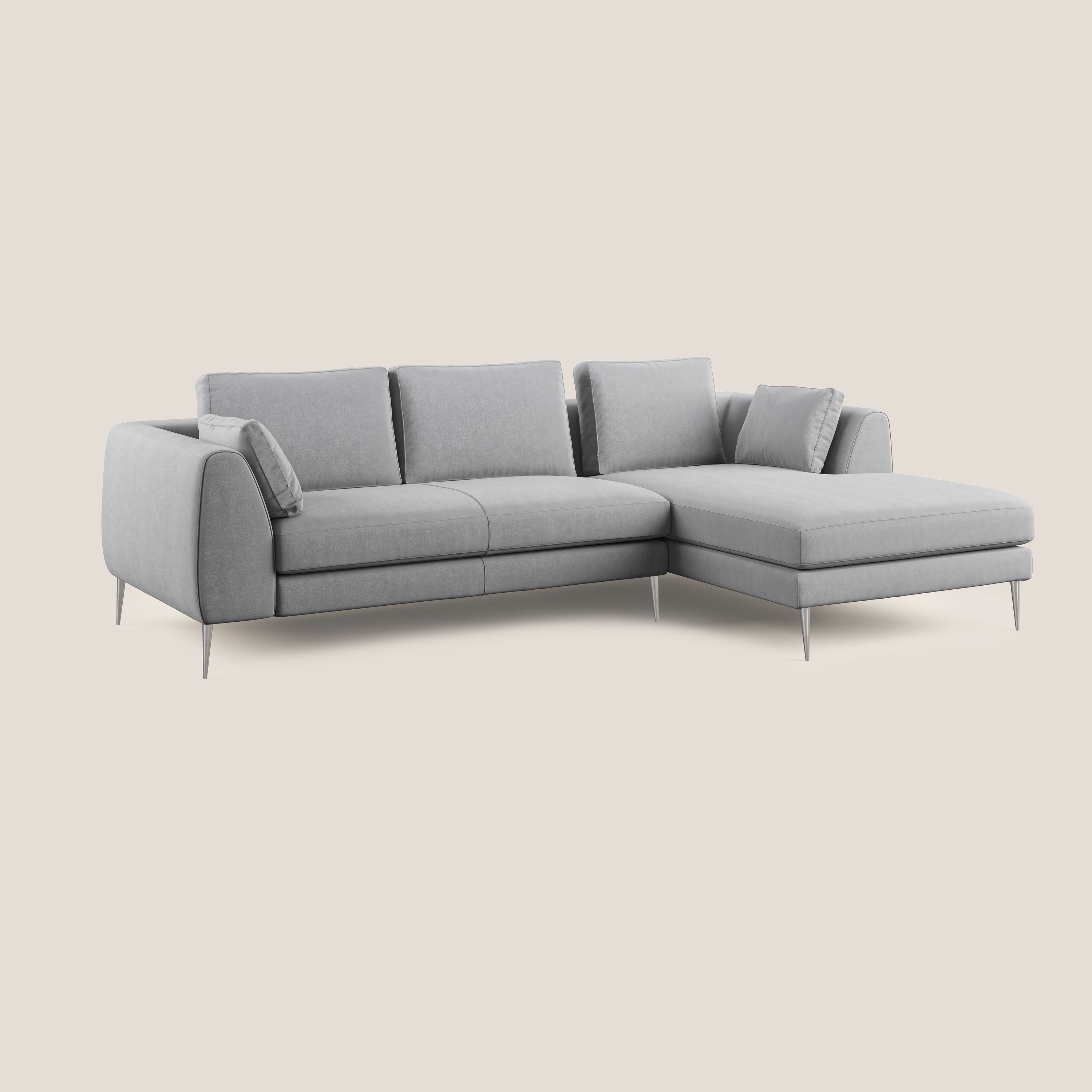 Plano divano moderno angolare con penisola in microfibra smacchiabile T11 - divani.store